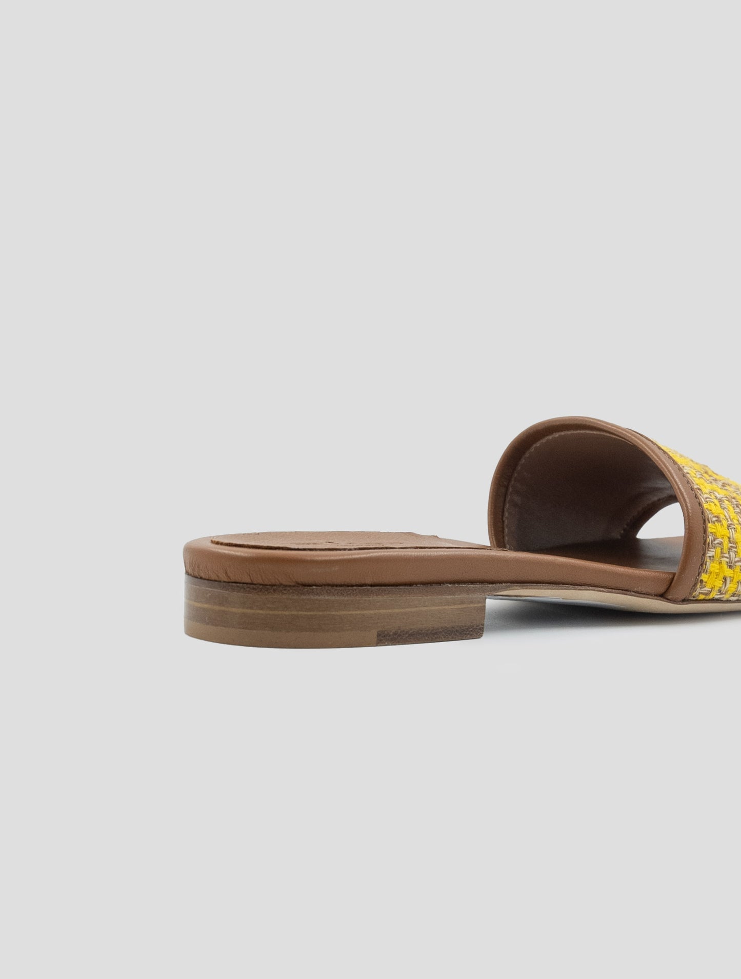 Kiton Yellow Brown Linen Viscose Sandals
