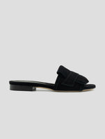 Kiton Black Leather Suede Sandals