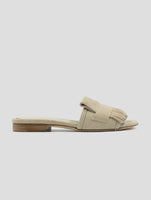 Kiton Beige Leather Suede Sandals