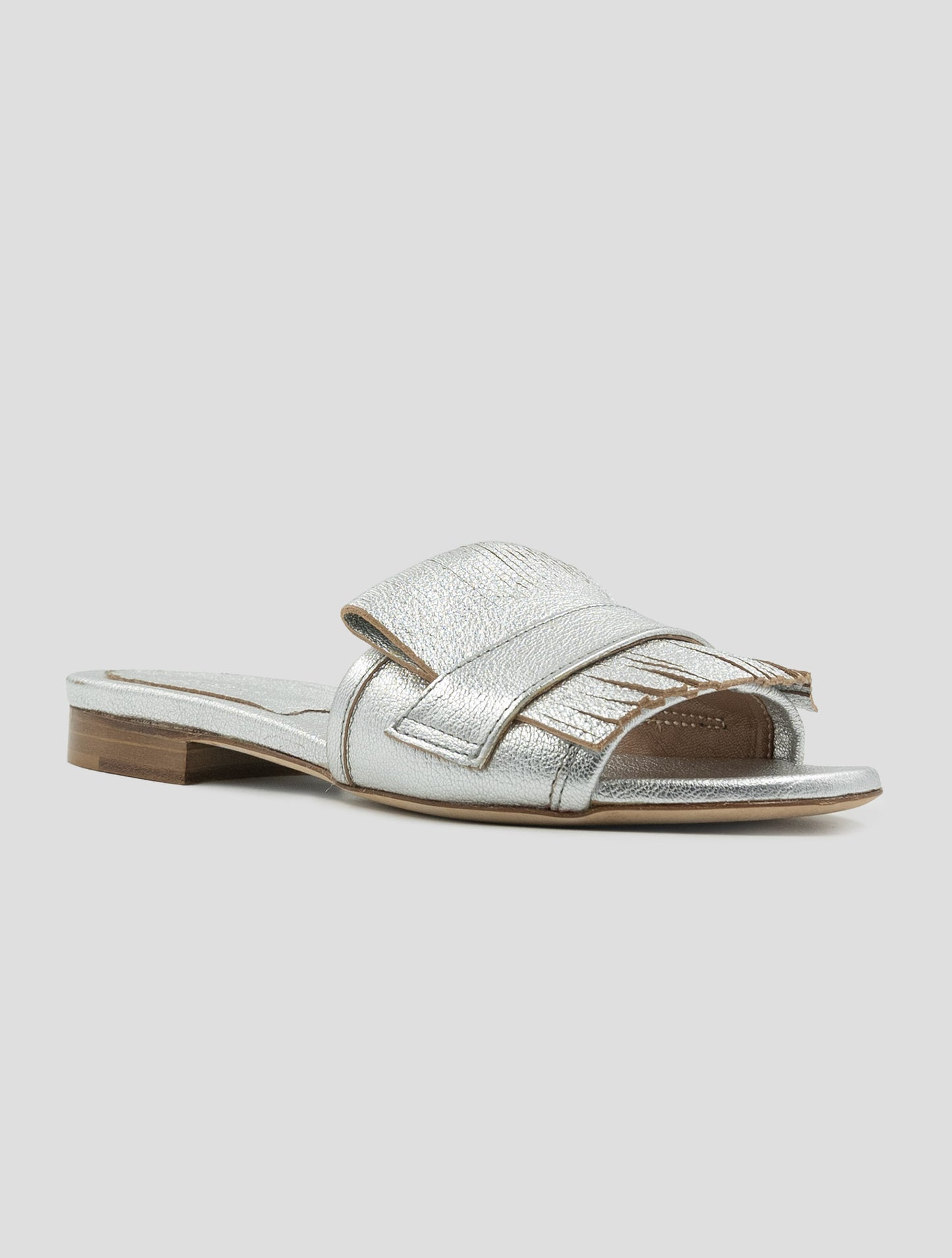 Kiton Silver Leather Sandals