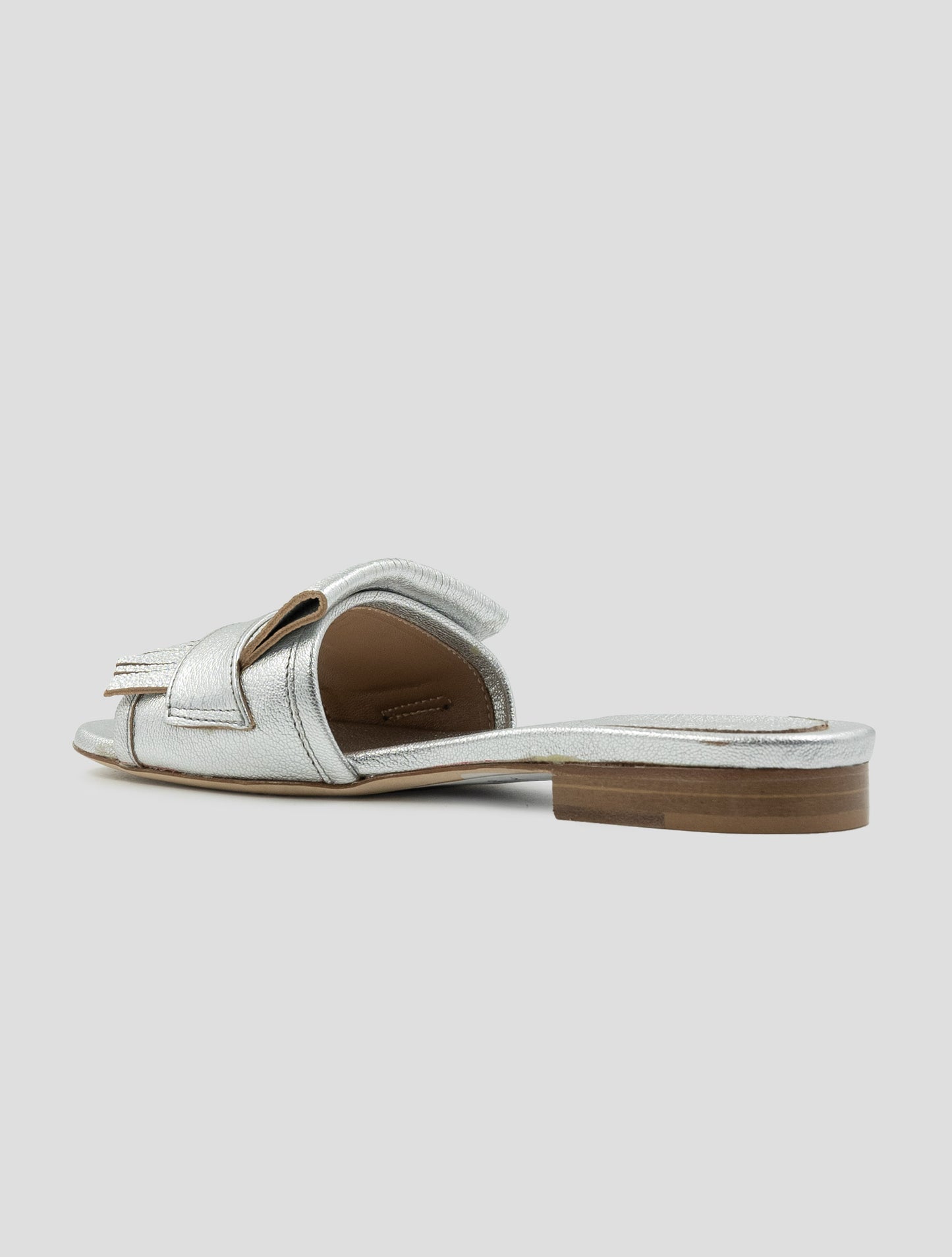 Kiton Silver Leather Sandals