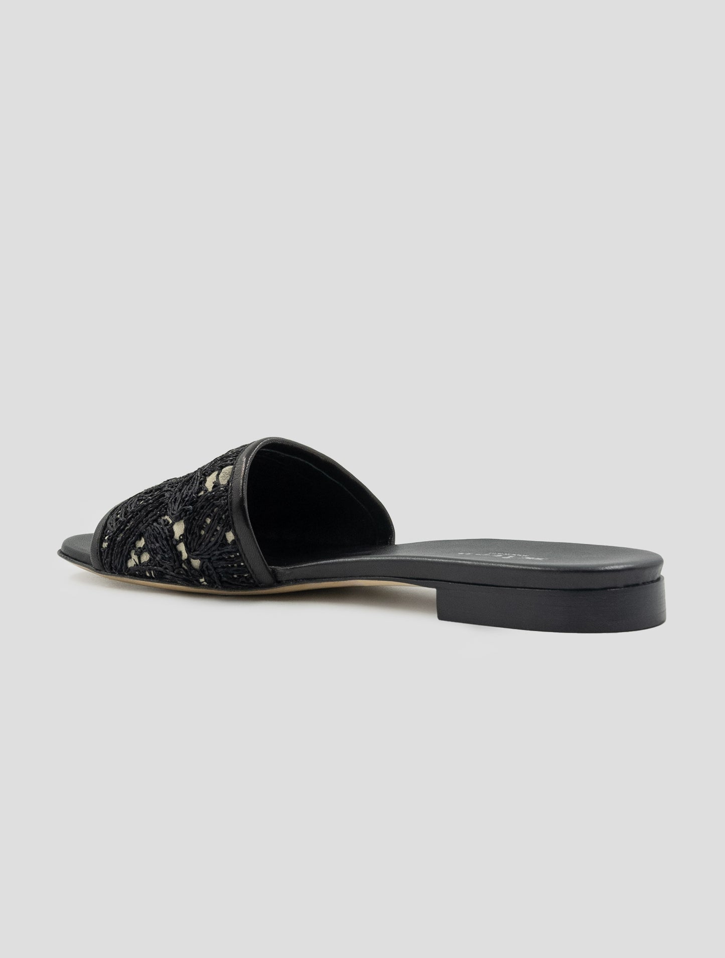 Kiton Black Leather Viscose Sandals
