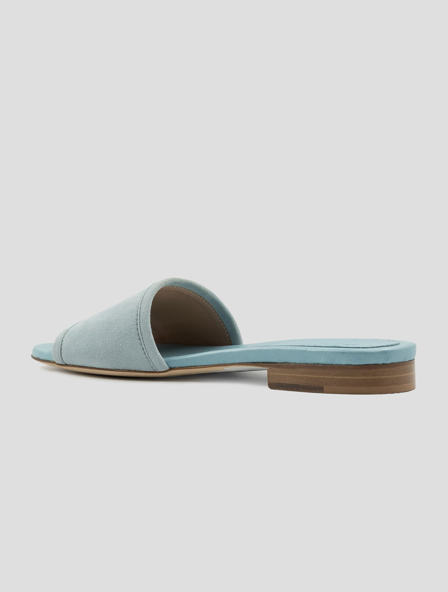 Kiton Light Blue Leather Suede Leather Sandals