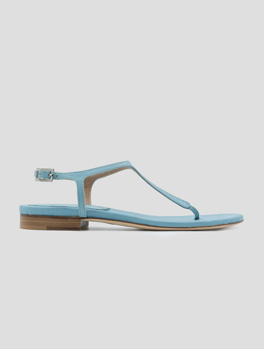 Kiton Light Blue Leather Sandals