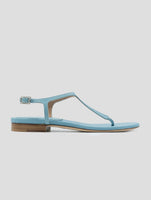 Kiton Light Blue Leather Sandals
