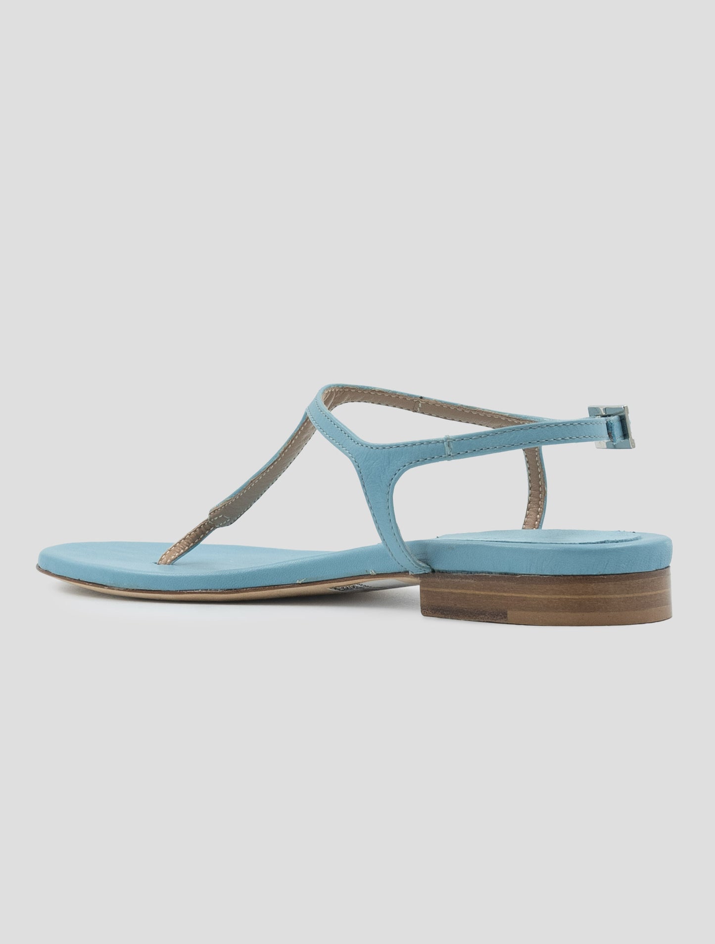 Kiton Light Blue Leather Sandals