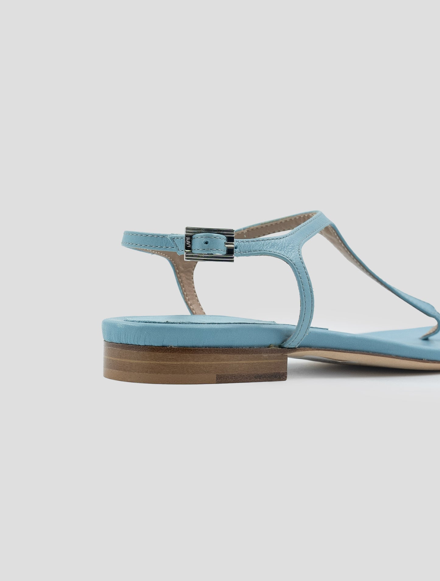Kiton Light Blue Leather Sandals