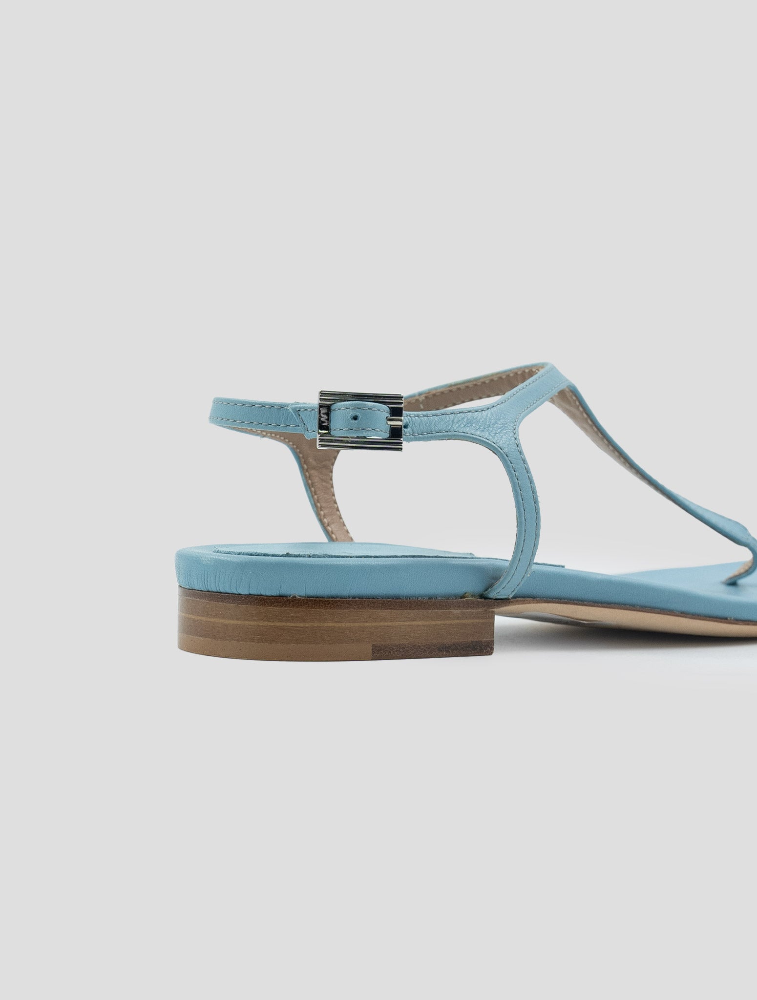 Kiton Light Blue Leather Sandals