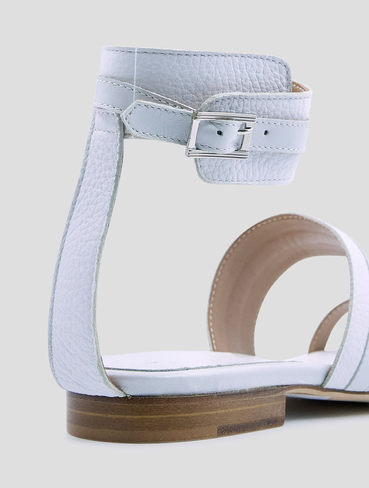 Kiton White Black Leather Sandals
