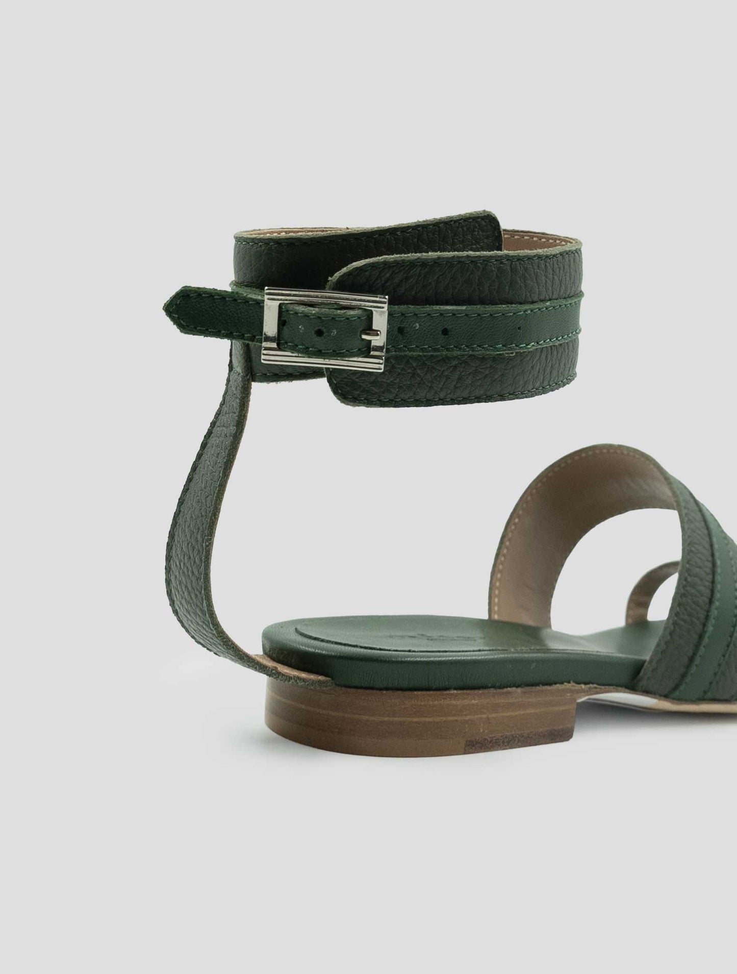 Kiton Green Leather Sandals