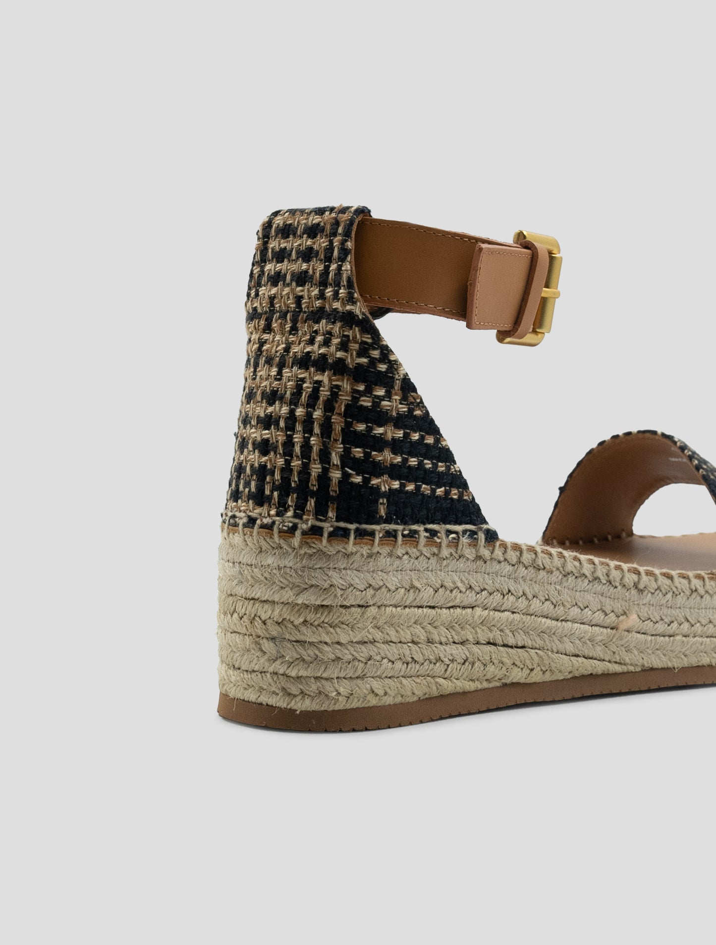 Kiton Black Beige Linen Viscose Sandals