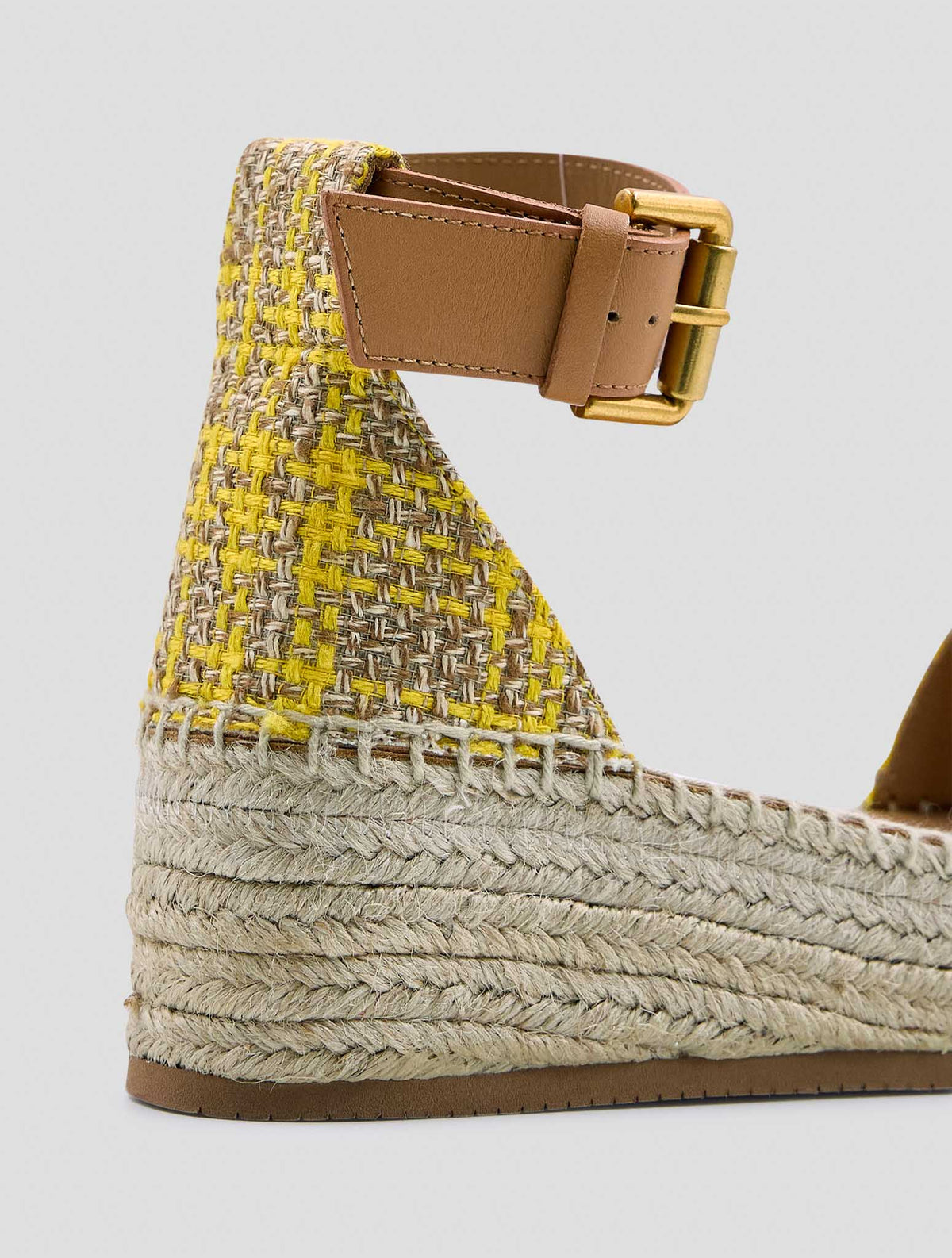 Kiton Yellow Beige Linen Viscose Sandals