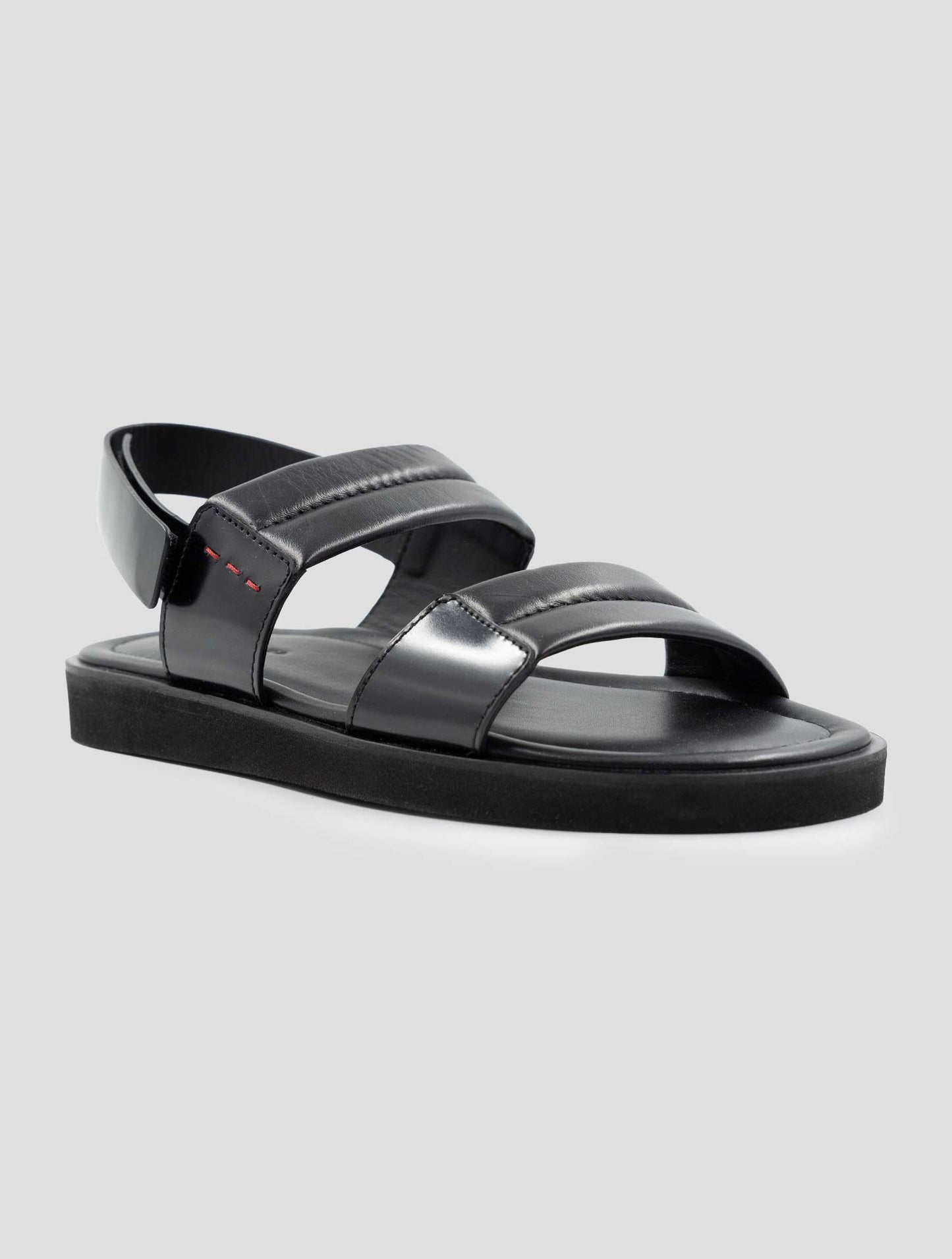 Kiton Black Leather Sandals