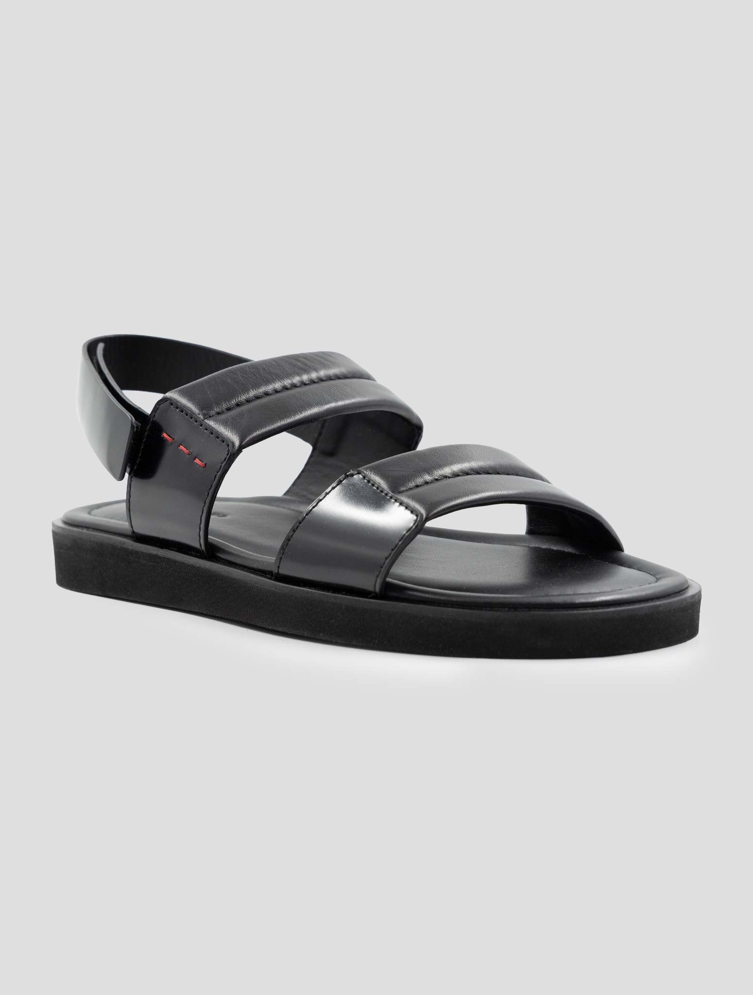 Kiton Black Leather Sandals