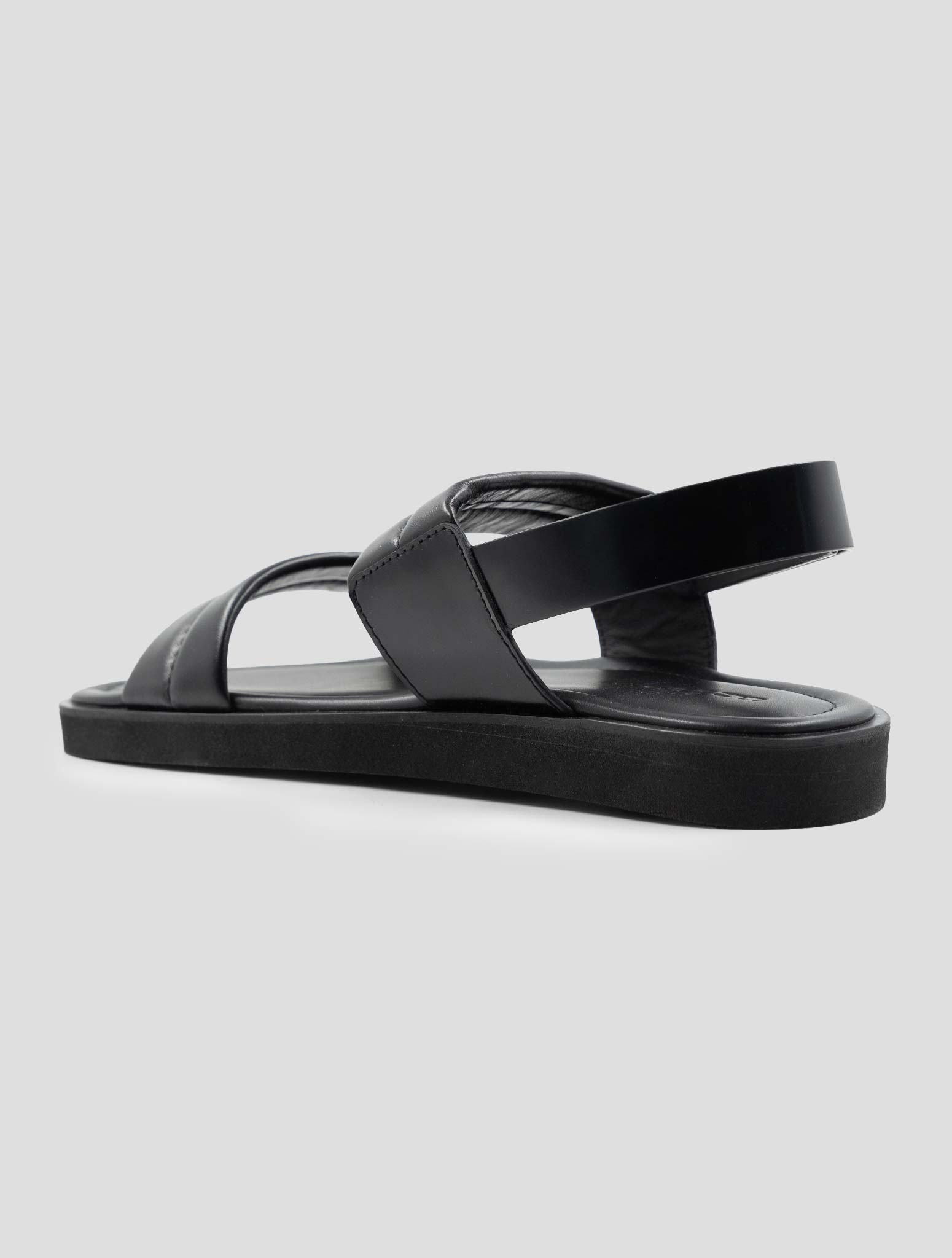 Kiton Black Leather Sandals