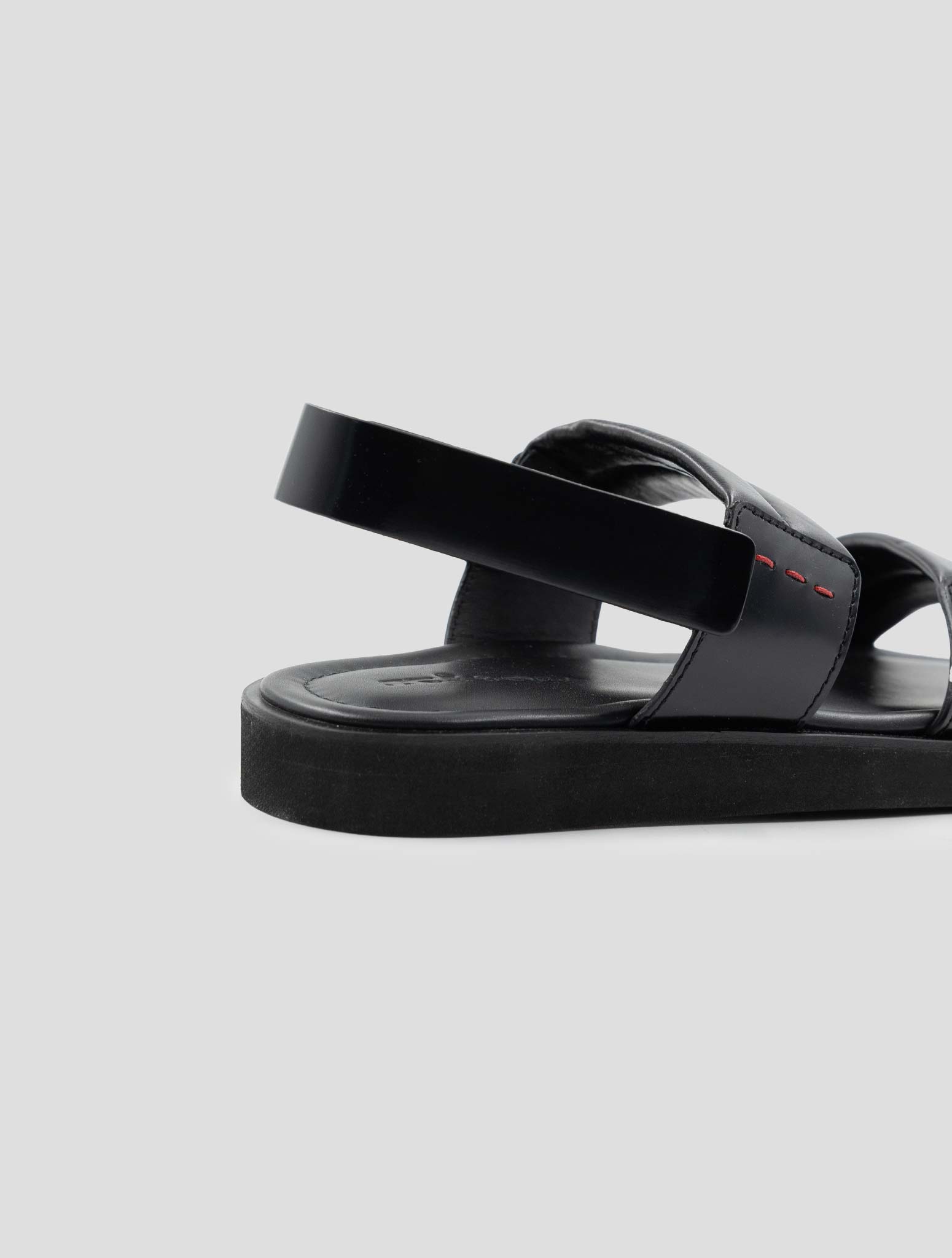 Kiton Black Leather Sandals