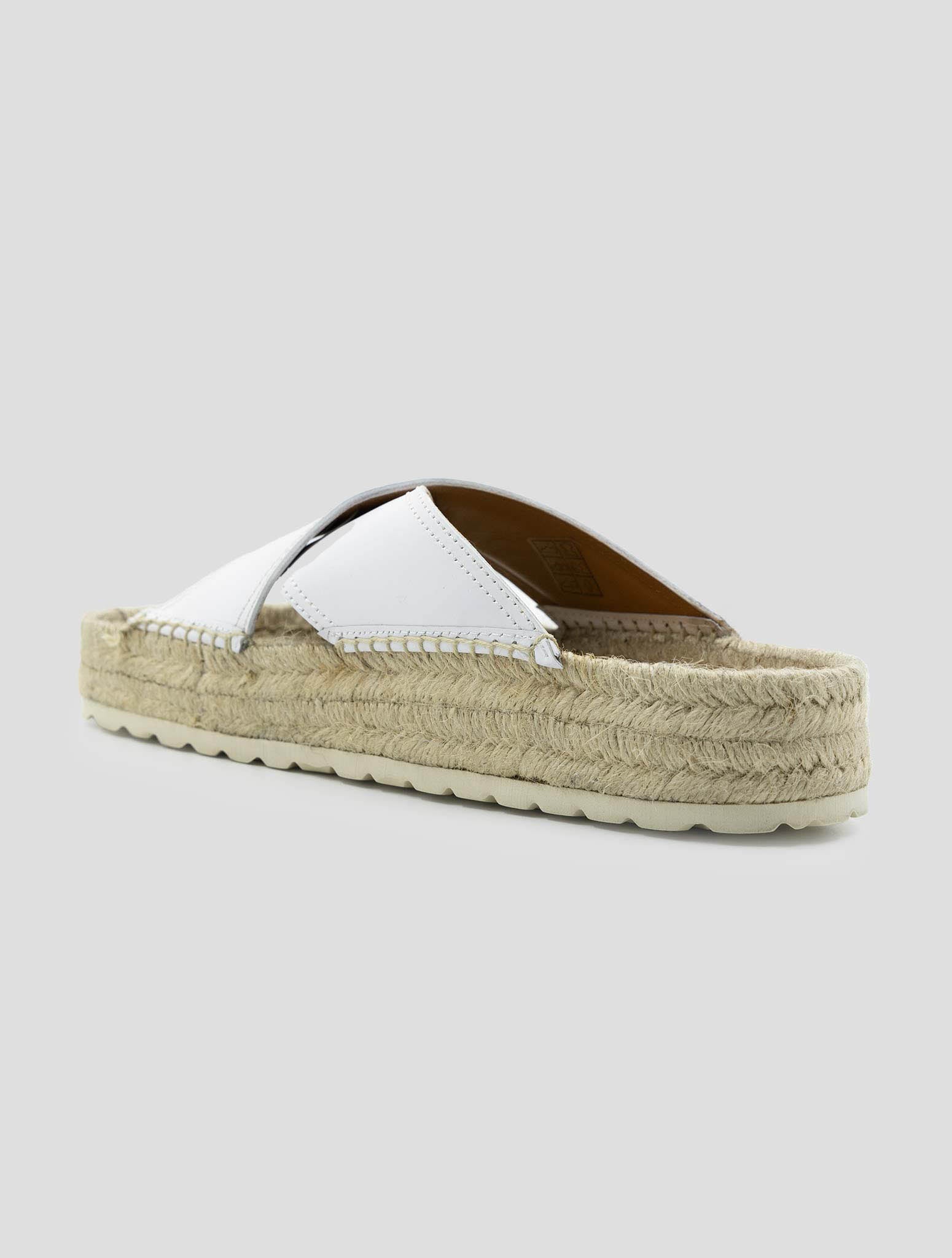 Kiton White Leather Sandals