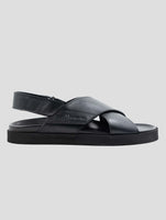 Kiton Black Leather Sandals