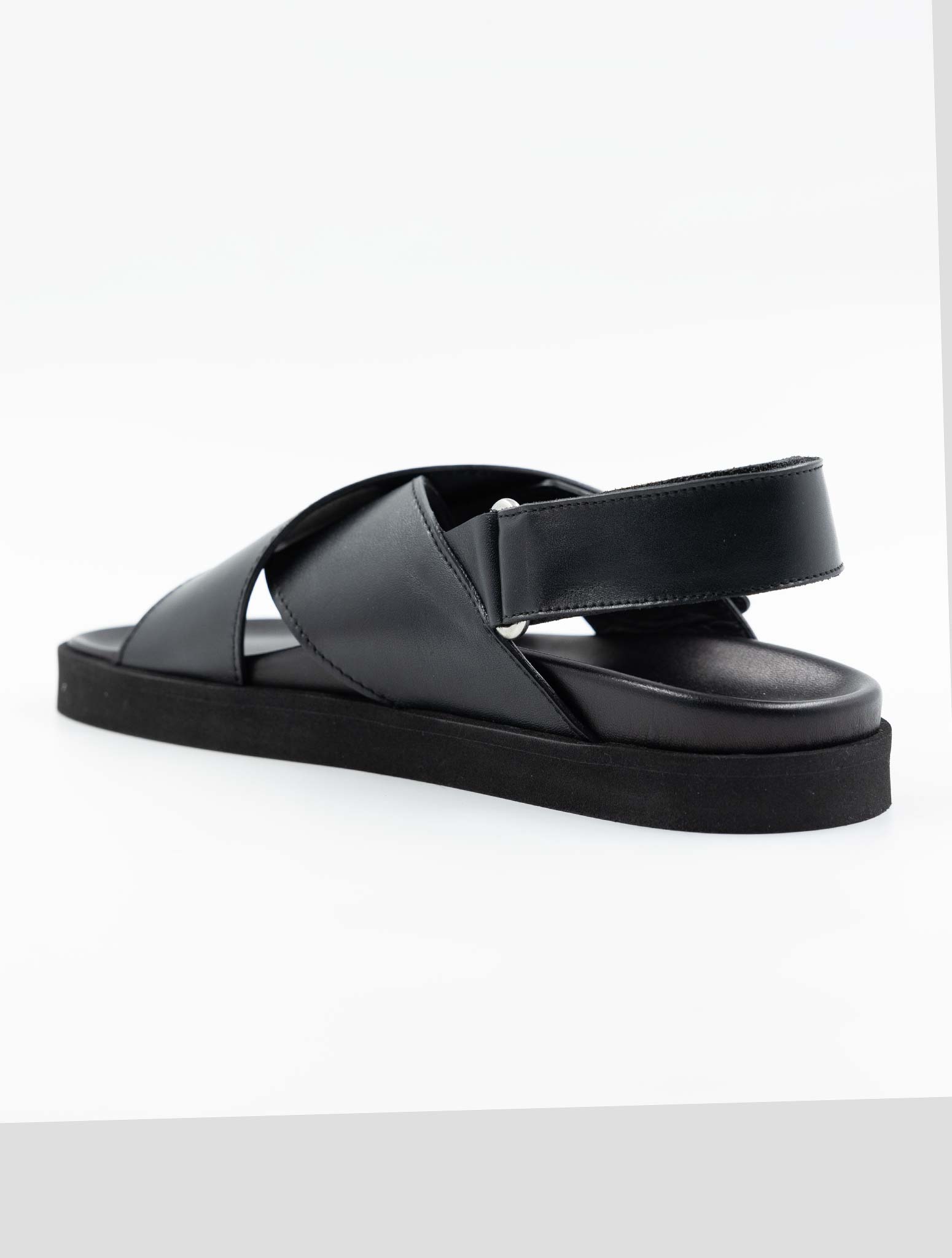 Kiton Black Leather Sandals