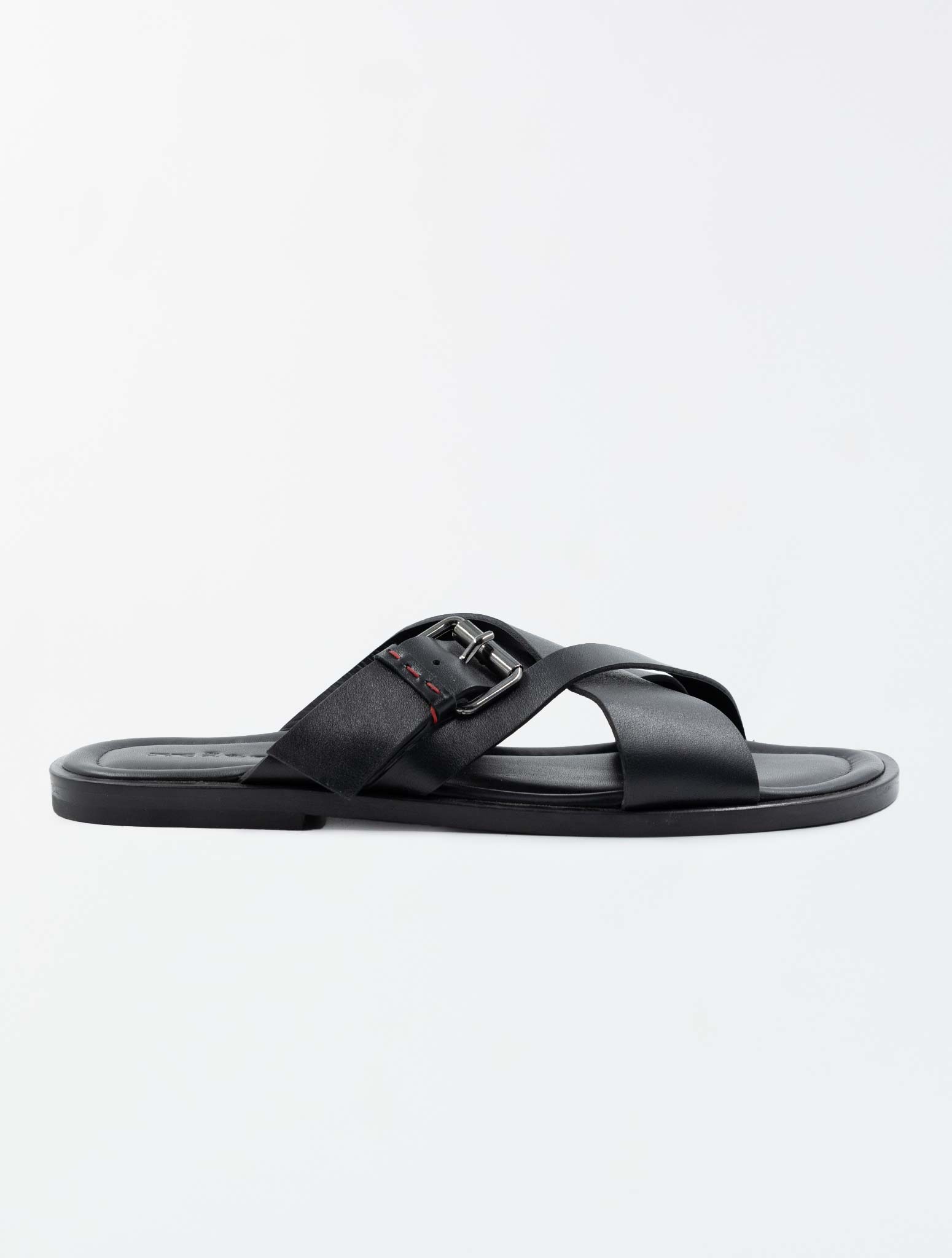 Kiton Black Leather Sandals