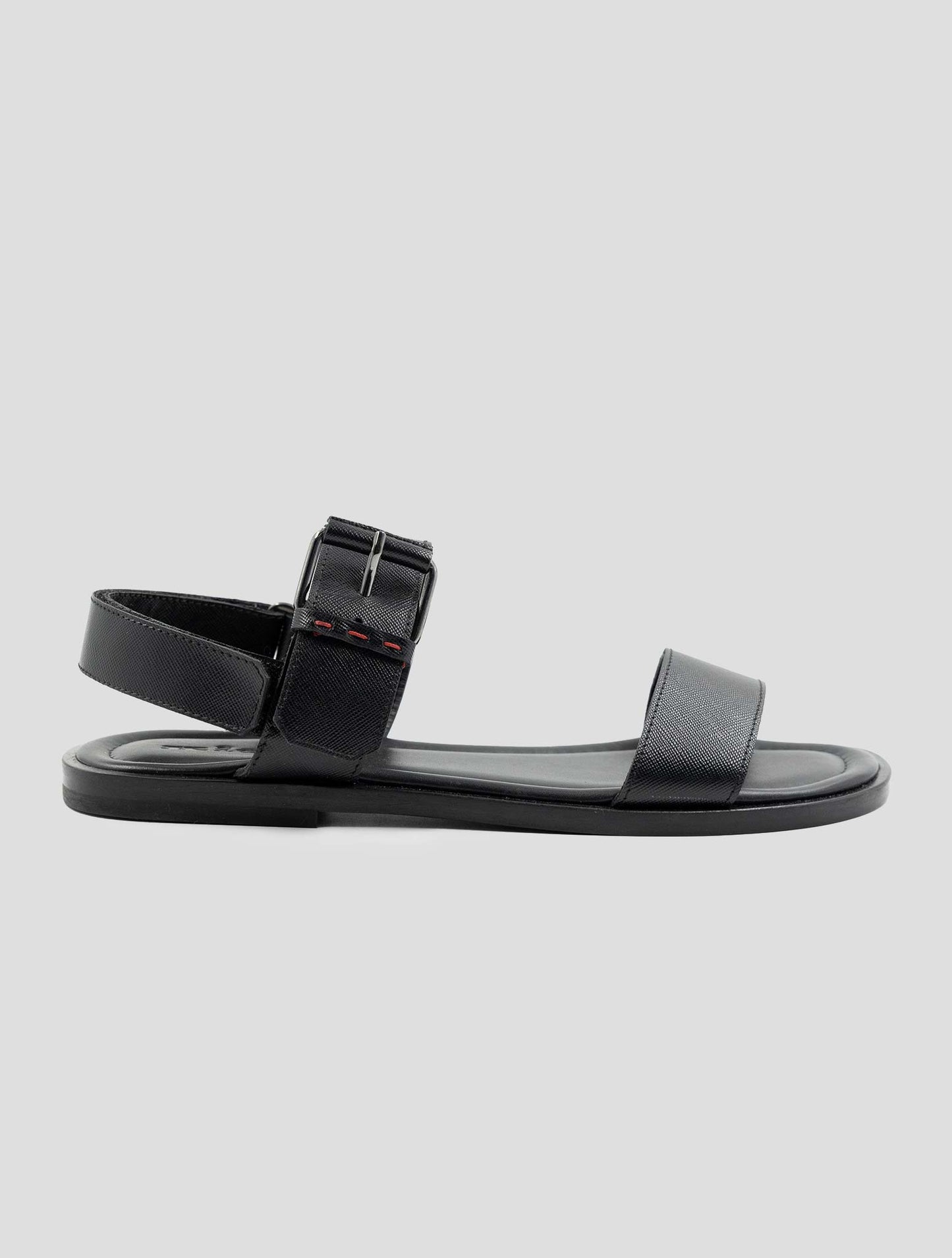 Kiton Black Leather Sandals