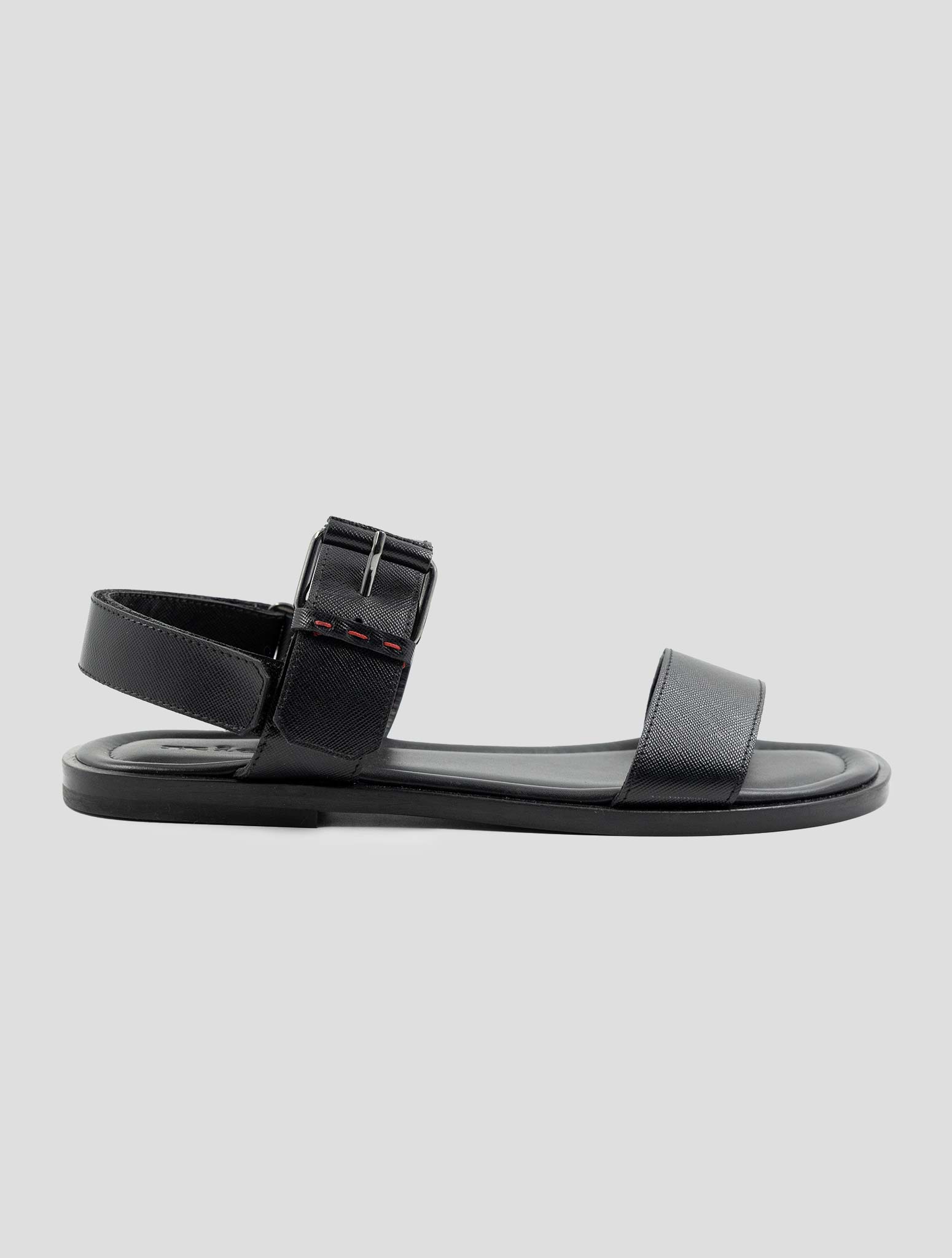 Kiton Black Leather Sandals