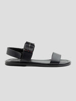 Kiton Black Leather Sandals