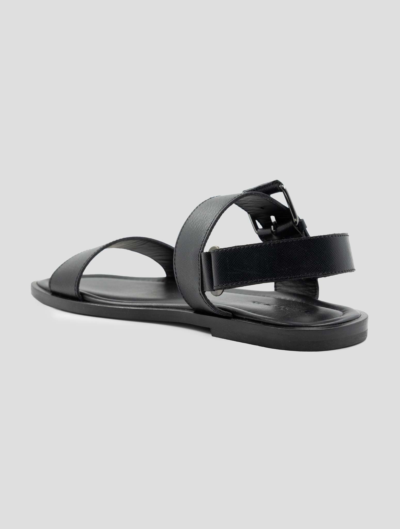 Kiton Black Leather Sandals