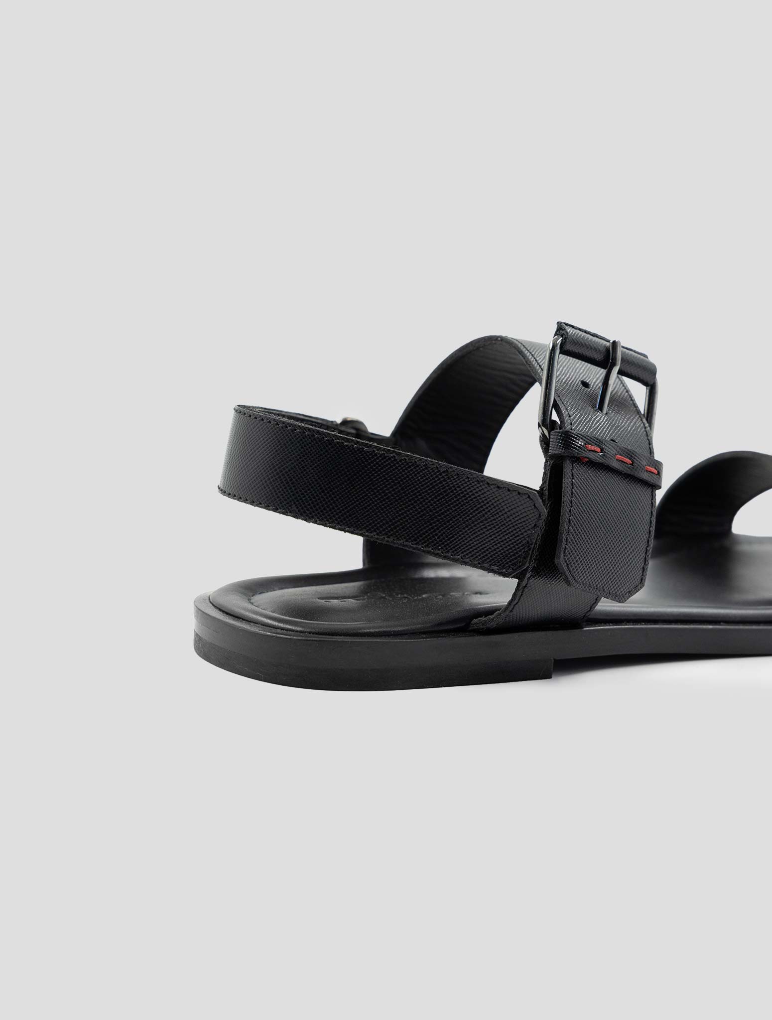 Kiton Black Leather Sandals