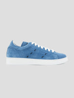 Kiton Light Blue Leather Suede Sneakers