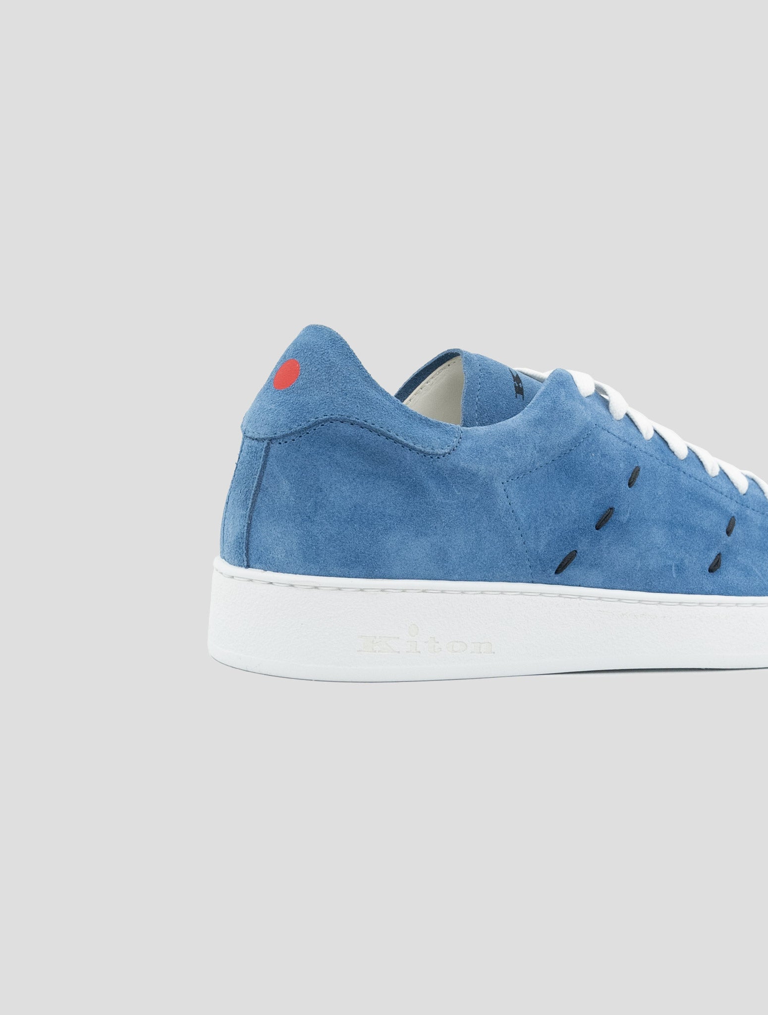 Kiton Light Blue Leather Suede Sneakers