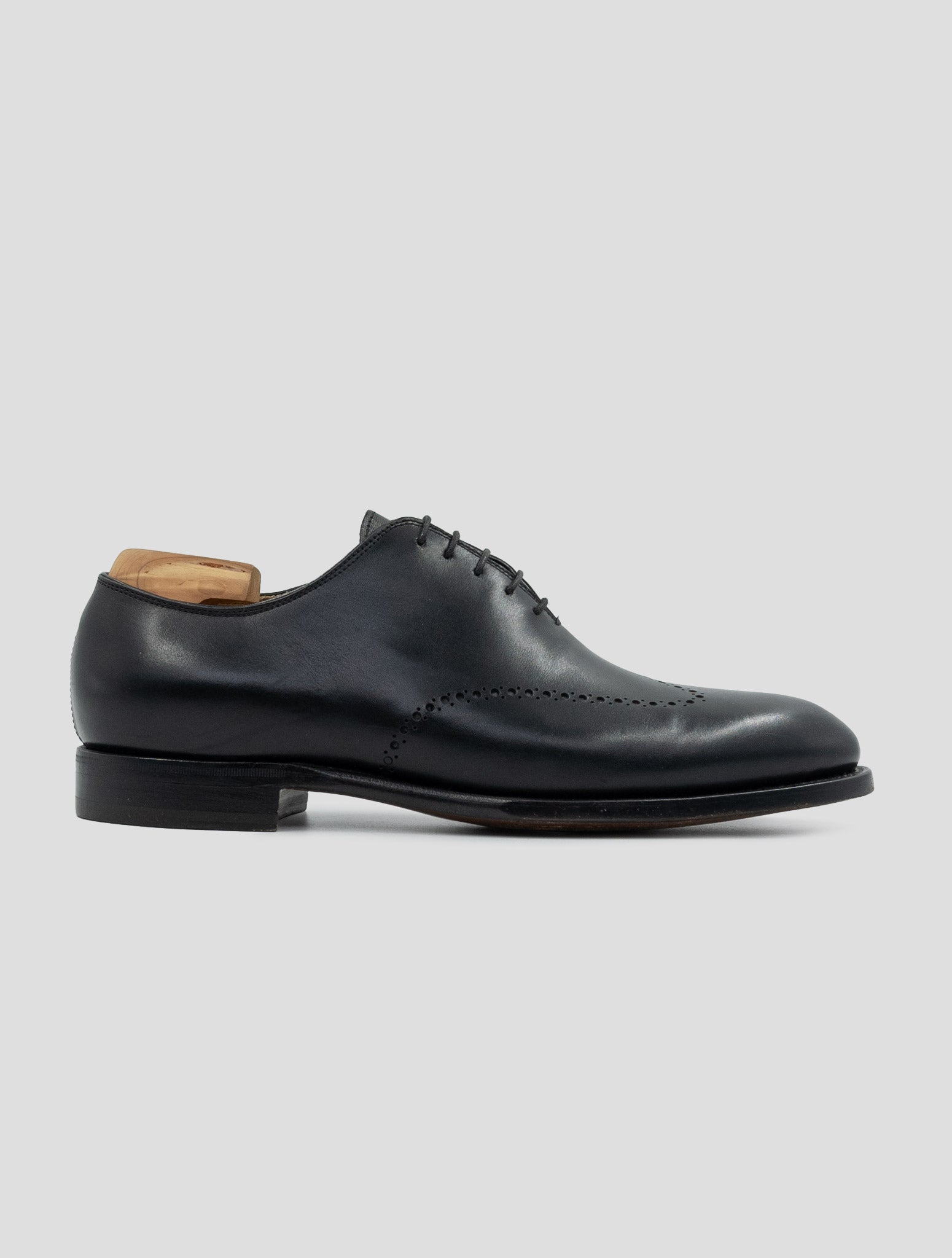 Kiton Black Leather Calf Dress Shoes