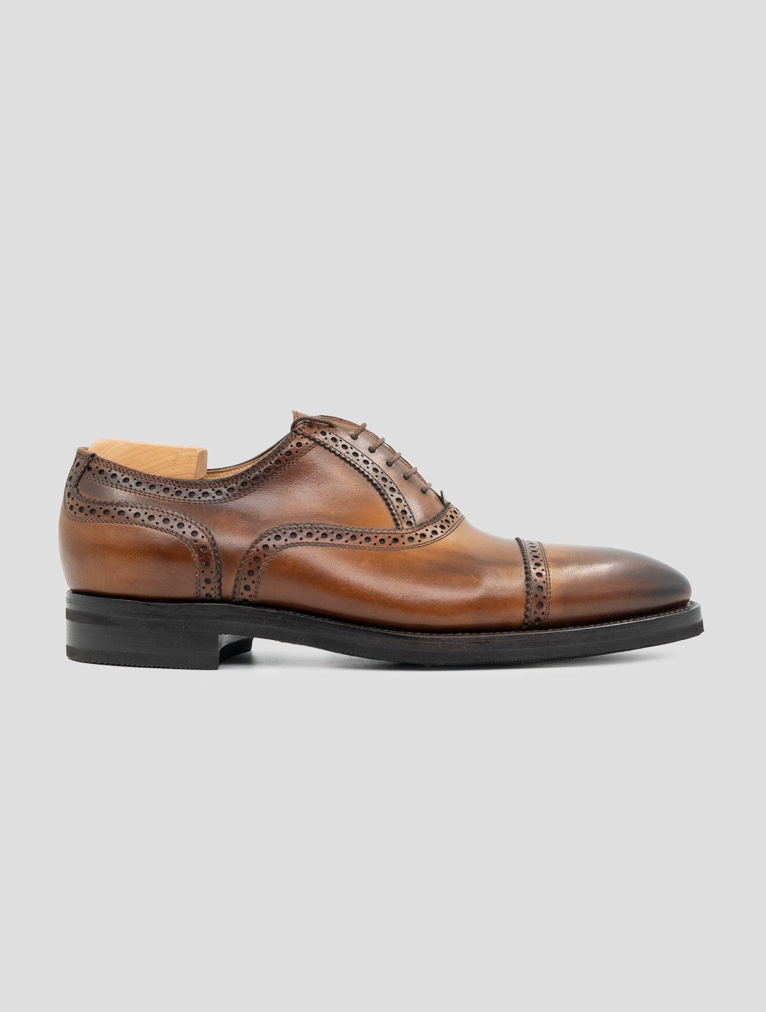 Kiton Brown Leather Calf Dress Shoes