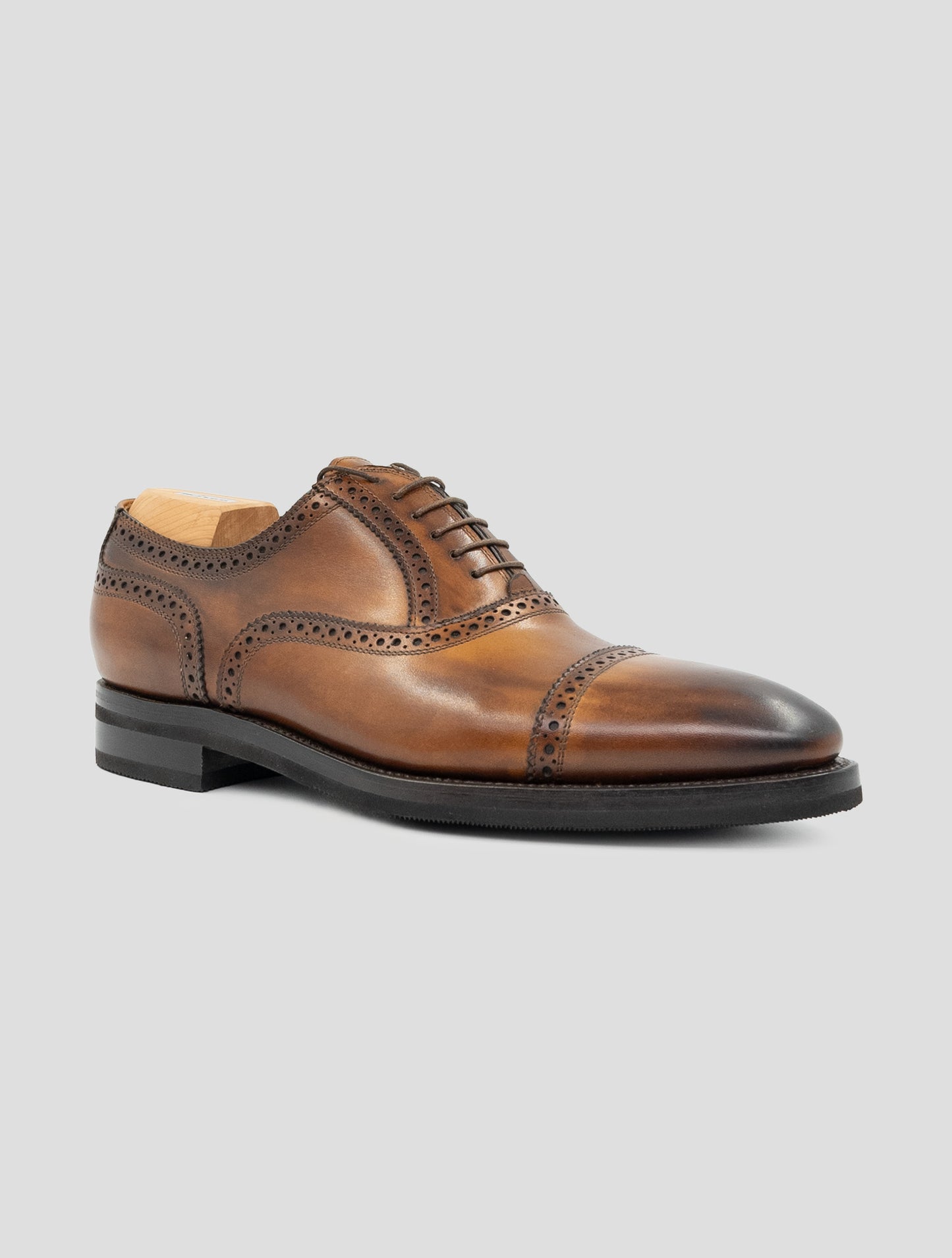 Kiton Brown Leather Calf Dress Shoes