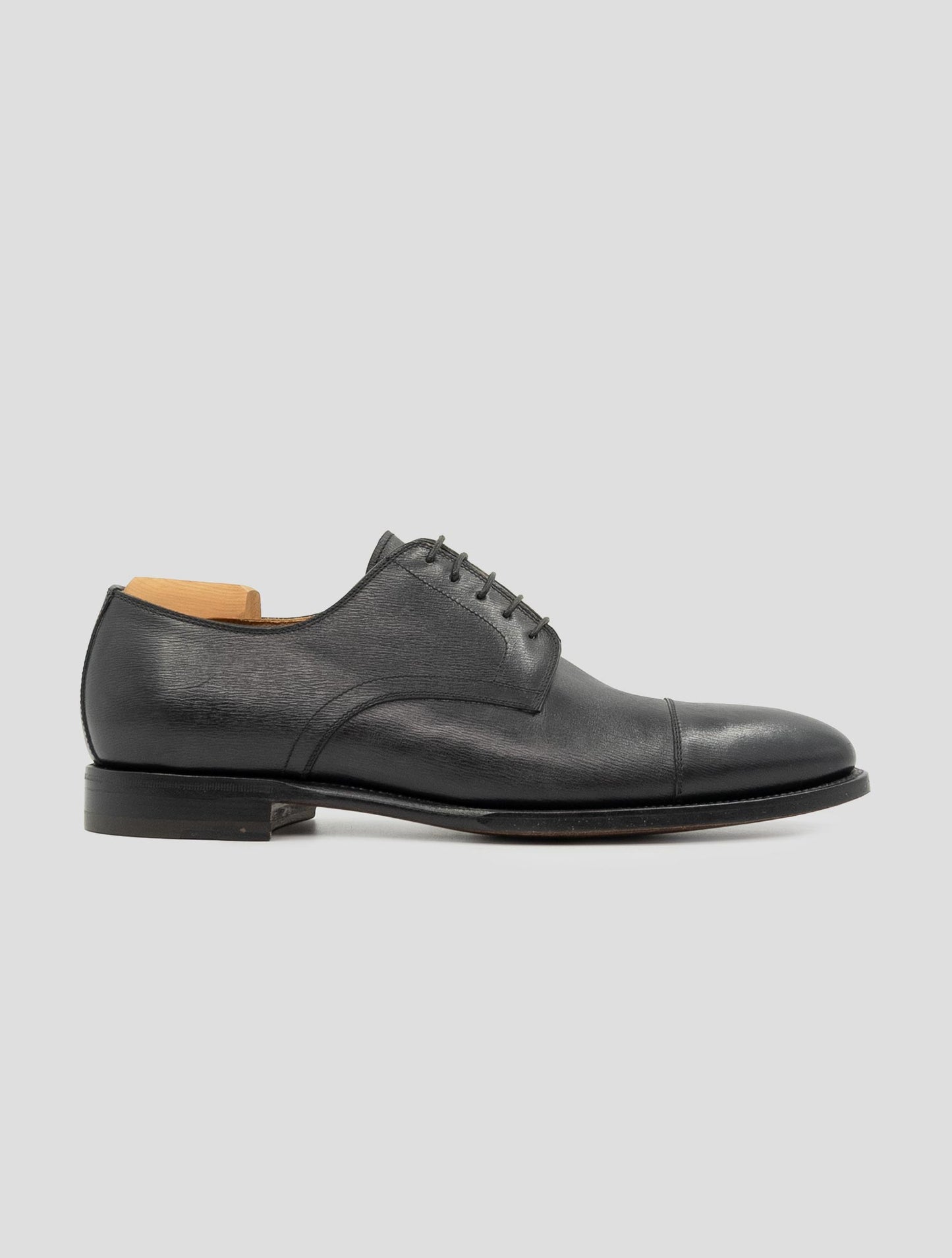 Kiton Black Leather Calf Dress Shoes