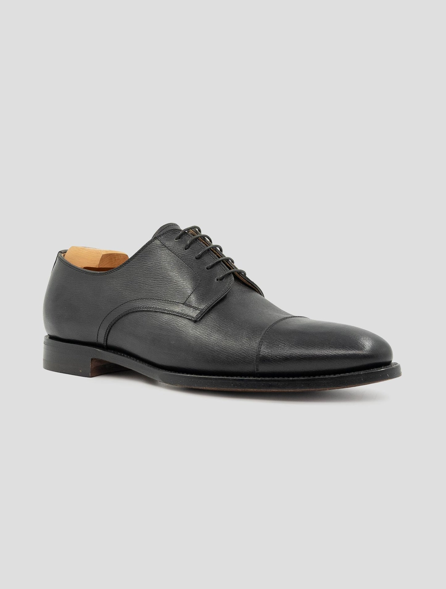Kiton Black Leather Calf Dress Shoes
