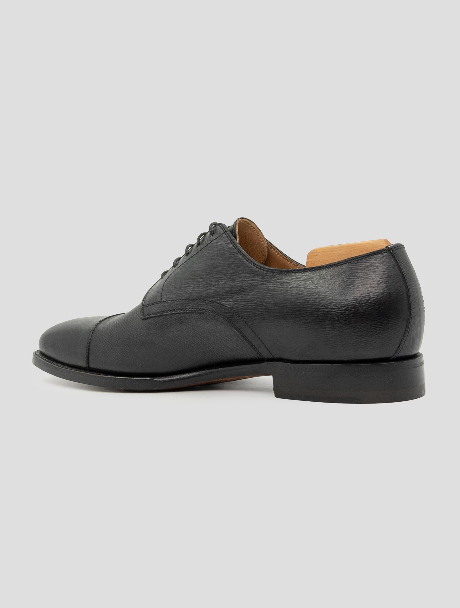 Kiton Black Leather Calf Dress Shoes