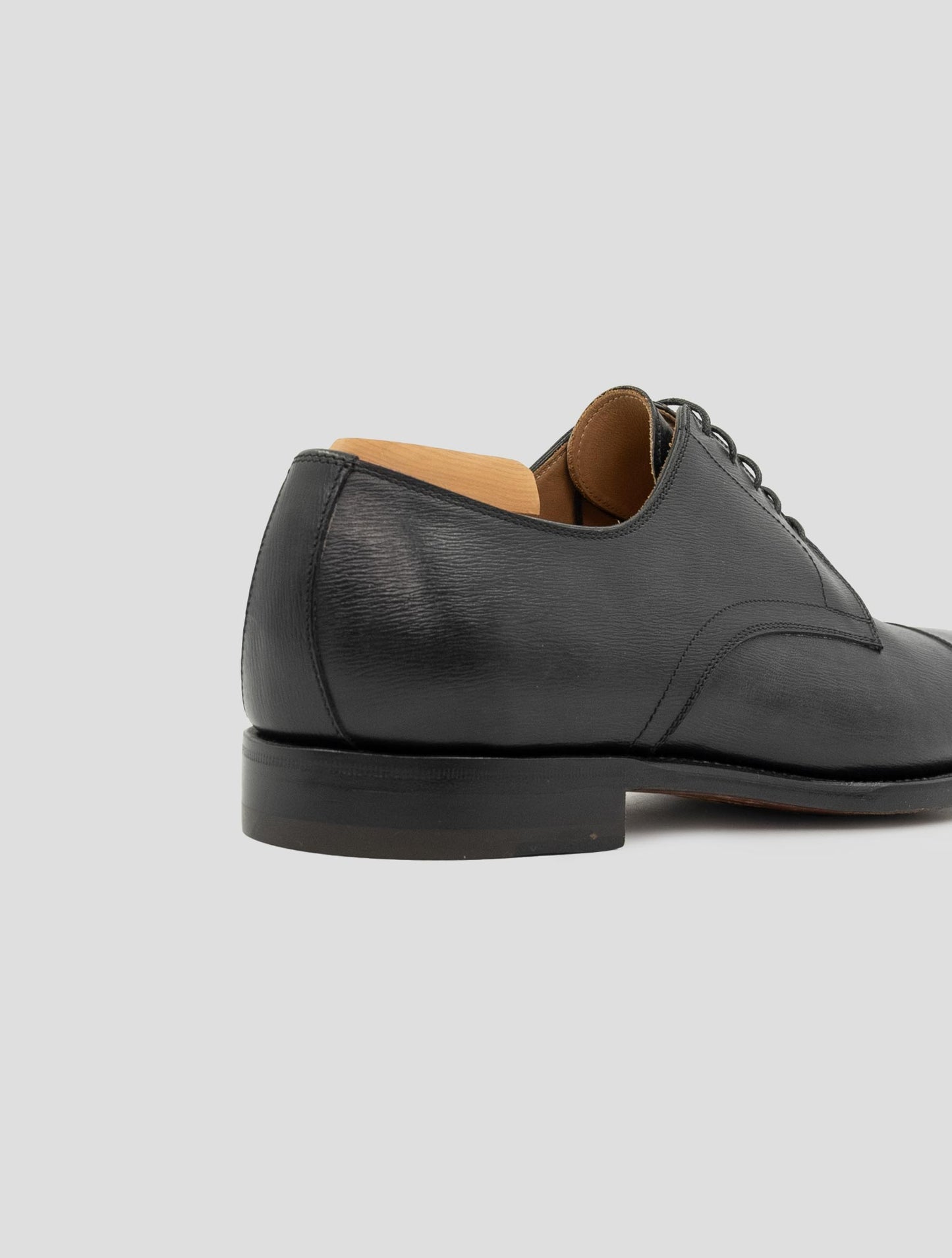 Kiton Black Leather Calf Dress Shoes