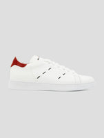 Kiton White Red Leather Sneakers