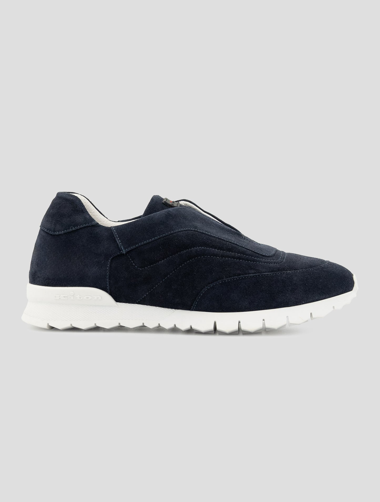 Kiton Blue Leather Suede Sneakers