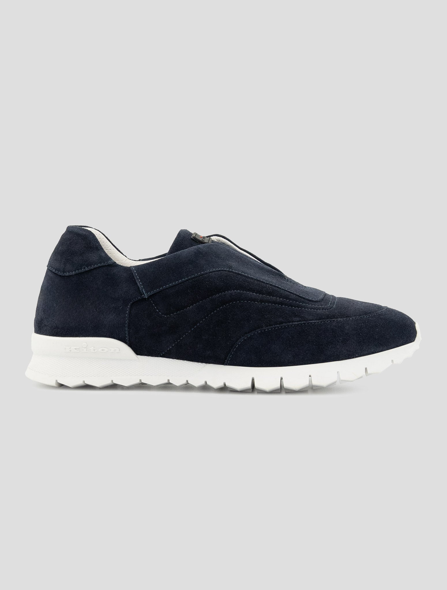 Kiton Blue Leather Suede Sneakers
