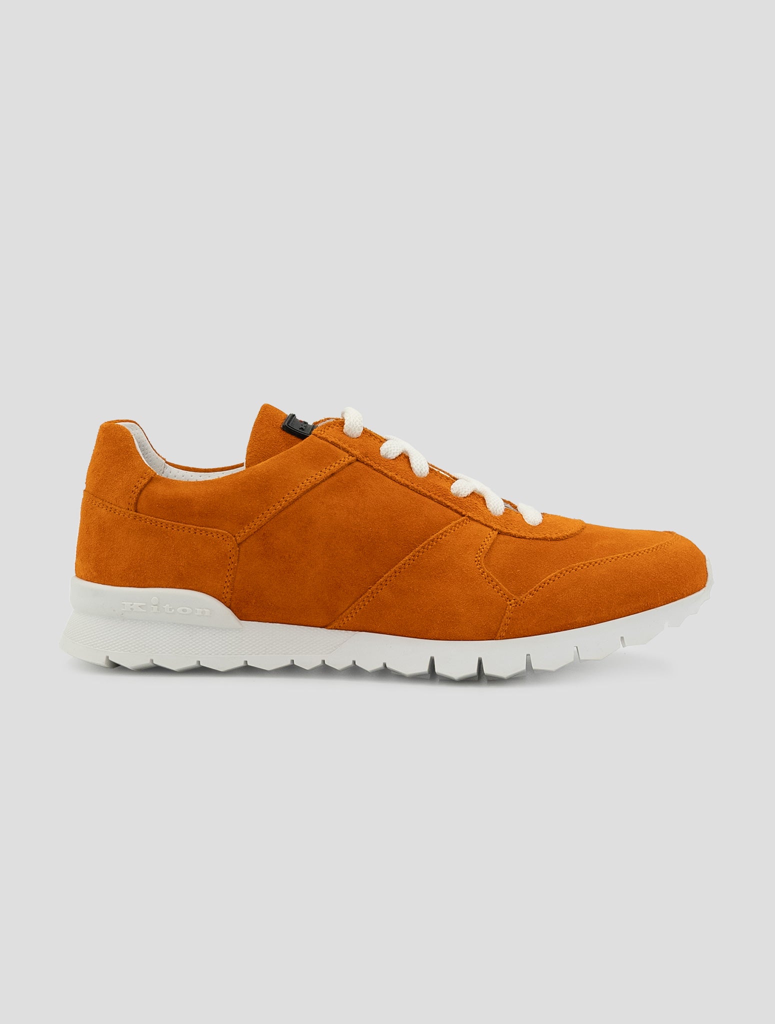 Kiton Orange Leather Suede Sneakers