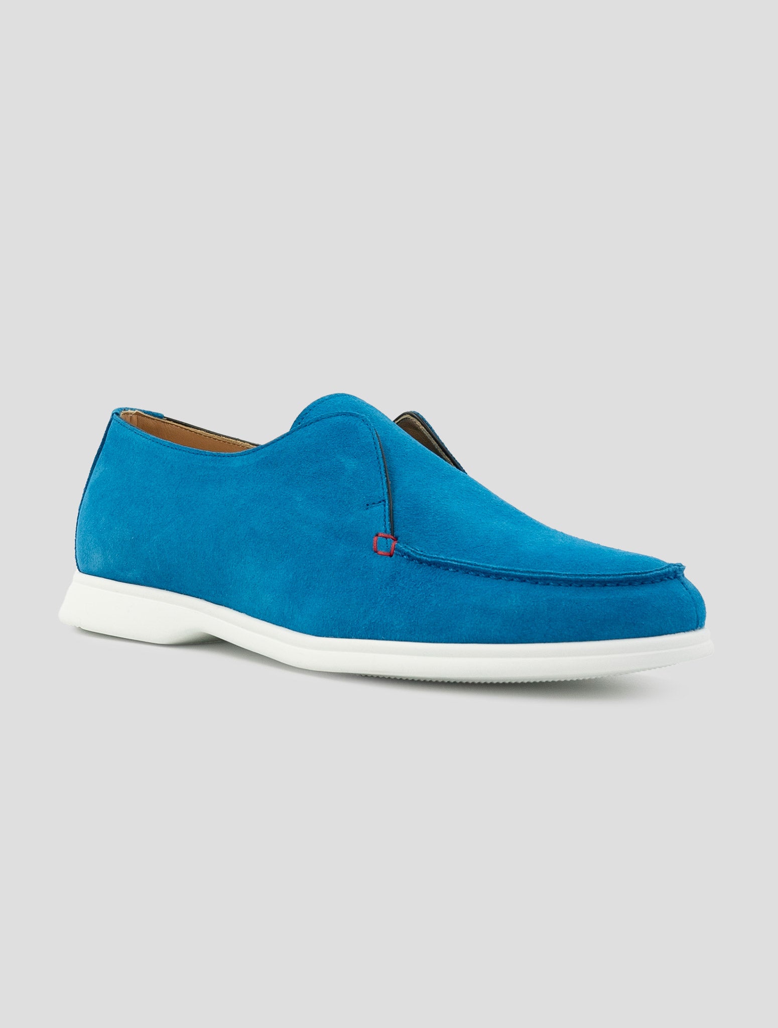 Kiton Light Blue Leather Suede Sneakers