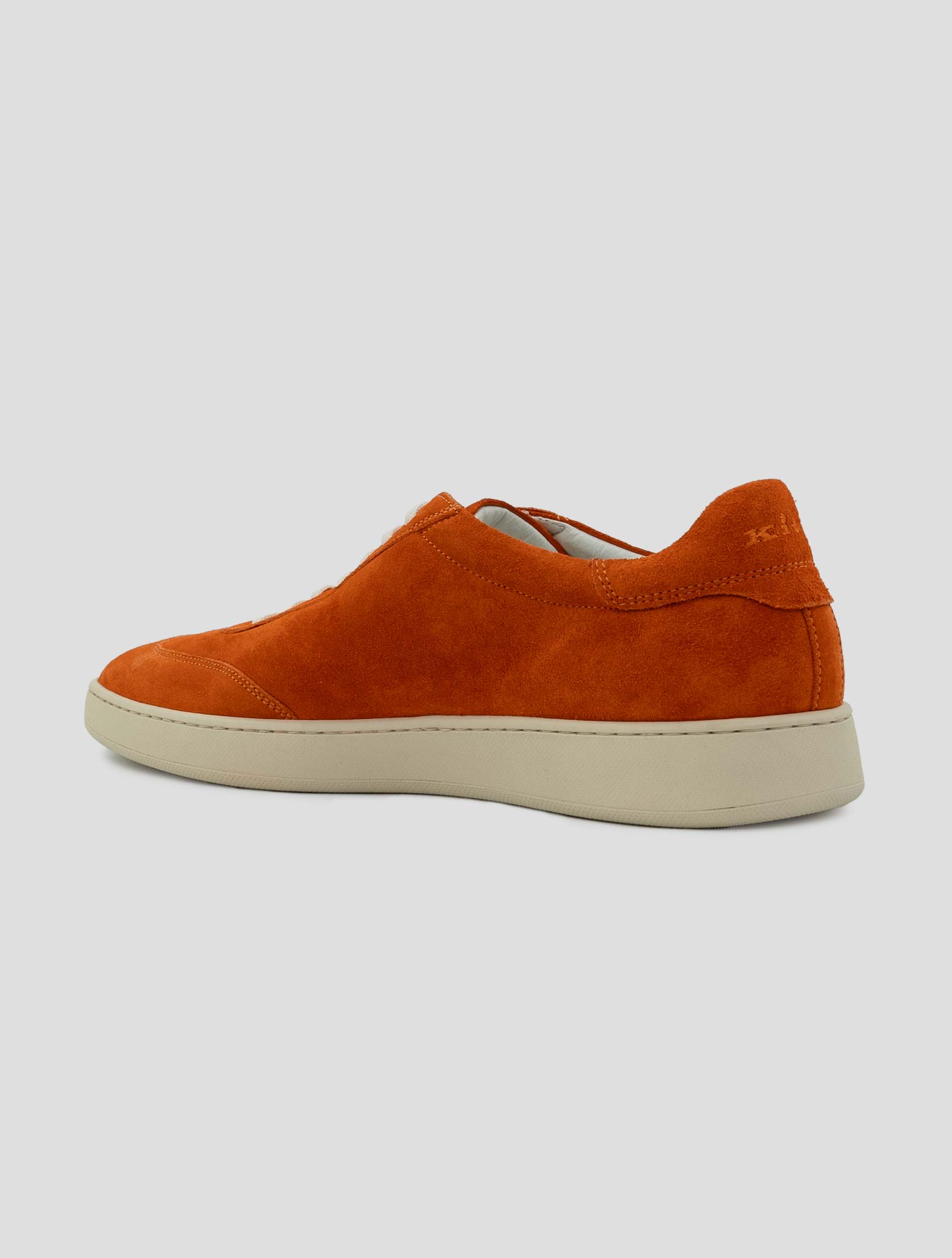 Kiton Orange Leather Suede Sneakers