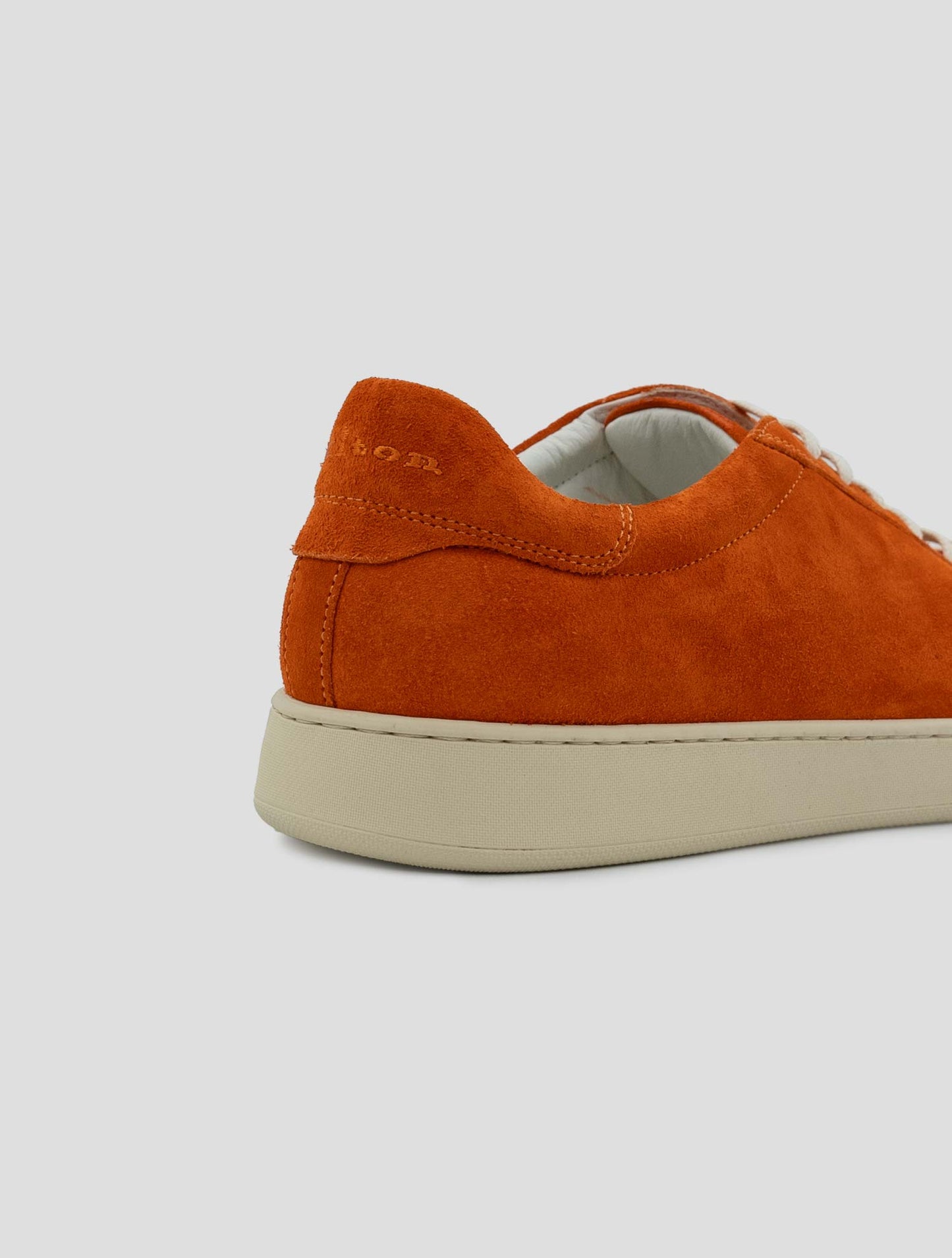 Kiton Orange Leather Suede Sneakers