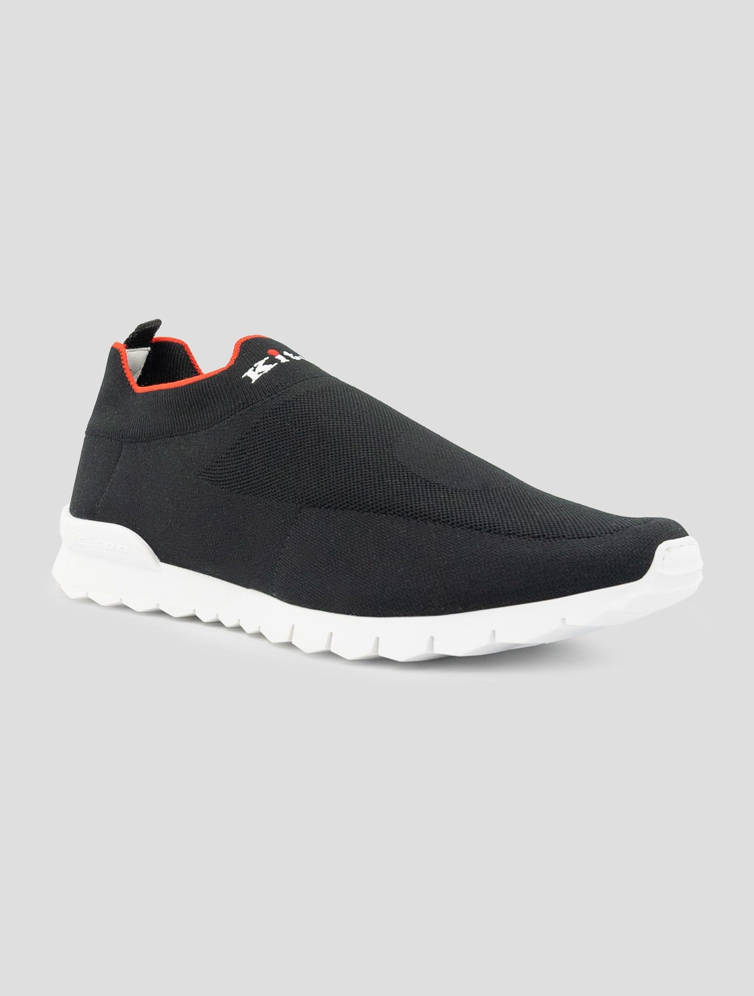 Kiton Black Red Cotton Ea Sneakers