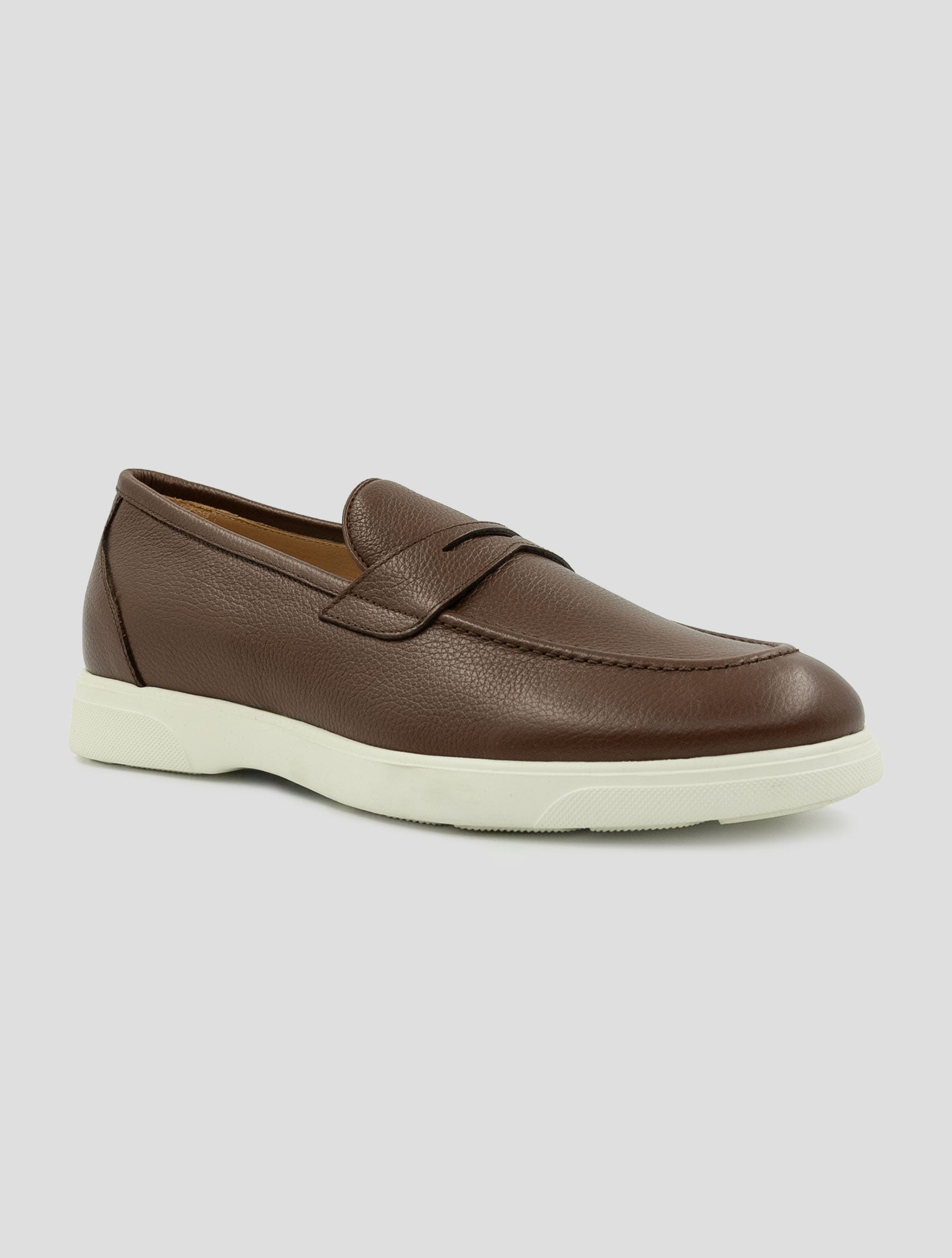 Kiton Brown Leather Calf Loafers