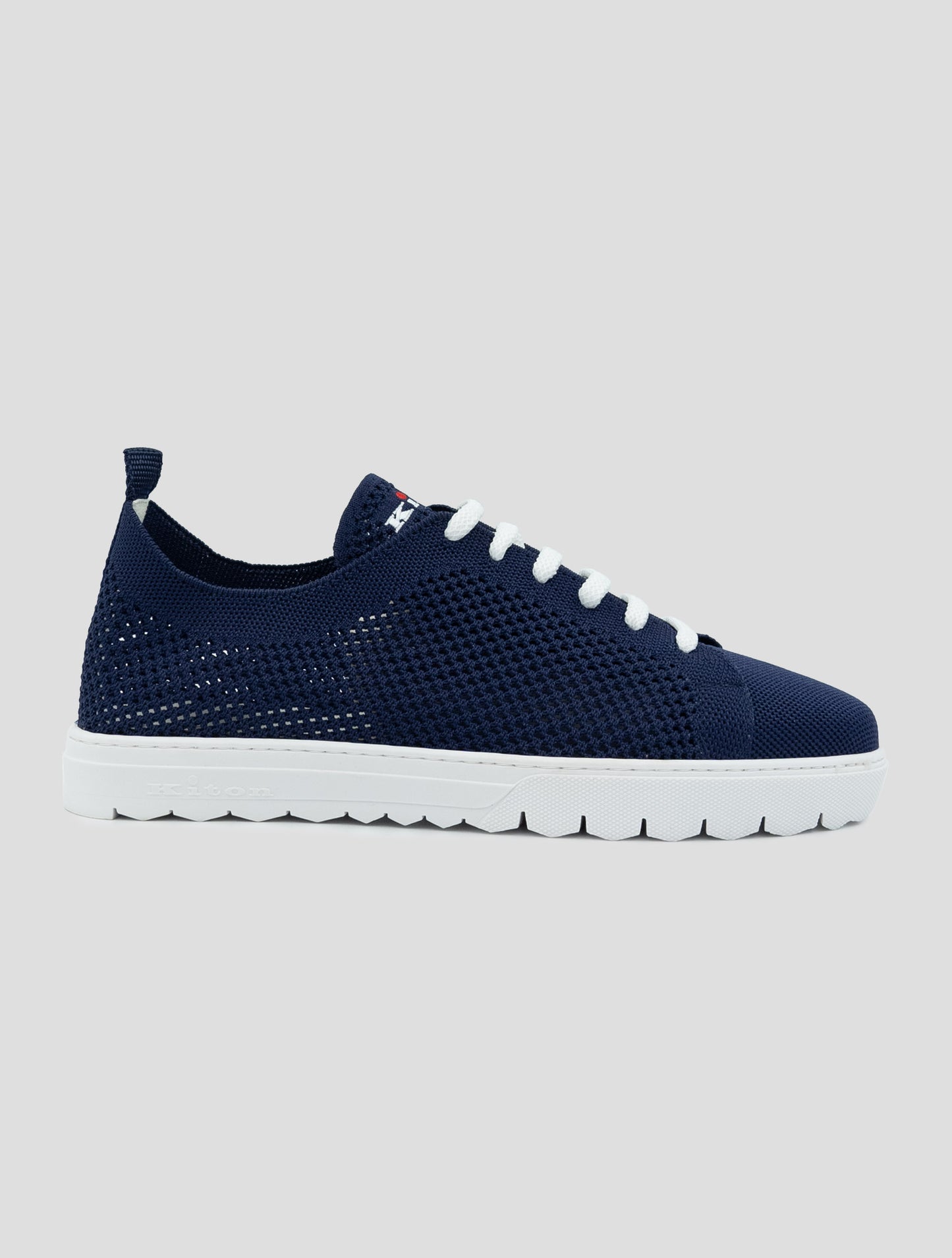Kiton Blue Cotton Ea Sneakers