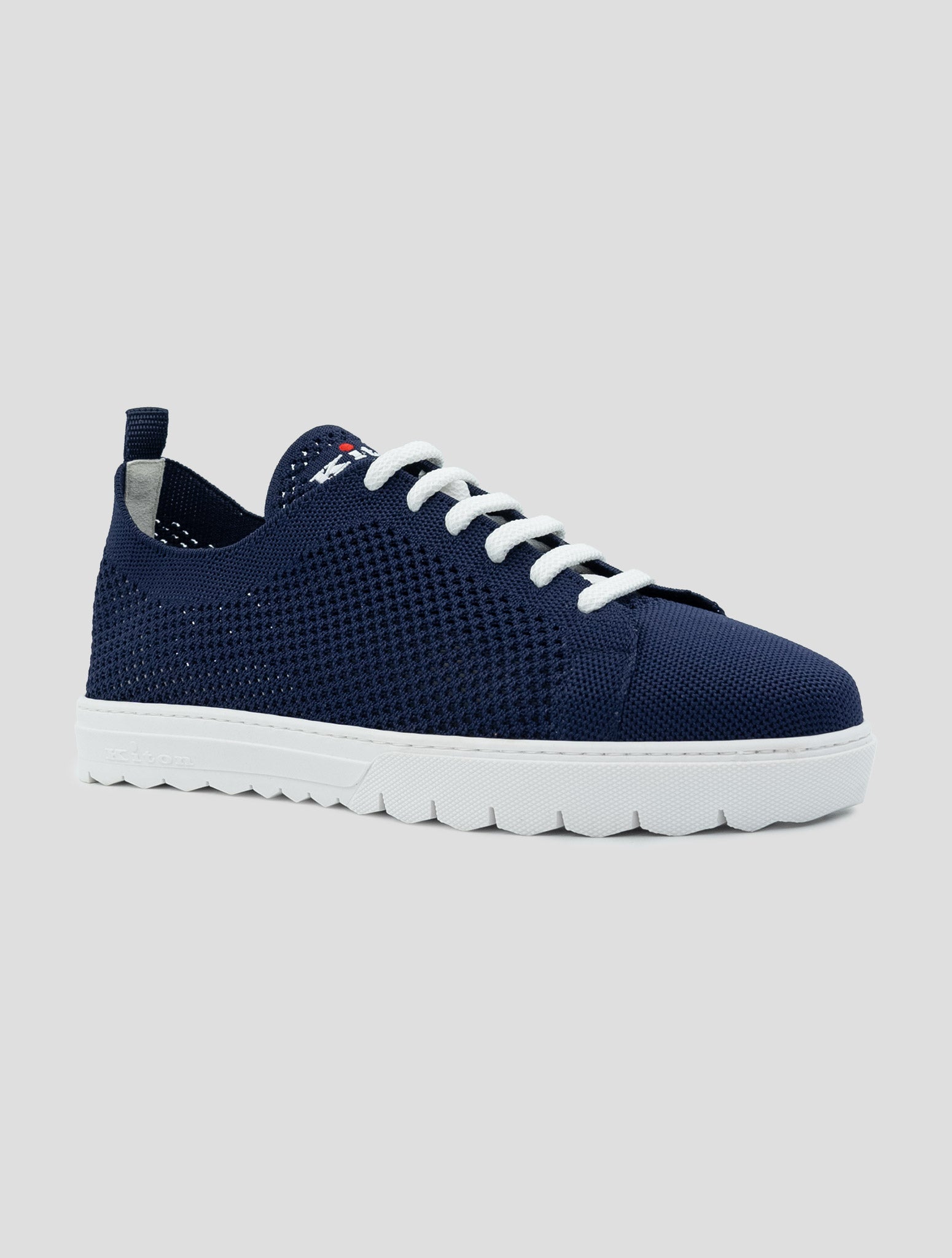 Kiton Blue Cotton Ea Sneakers