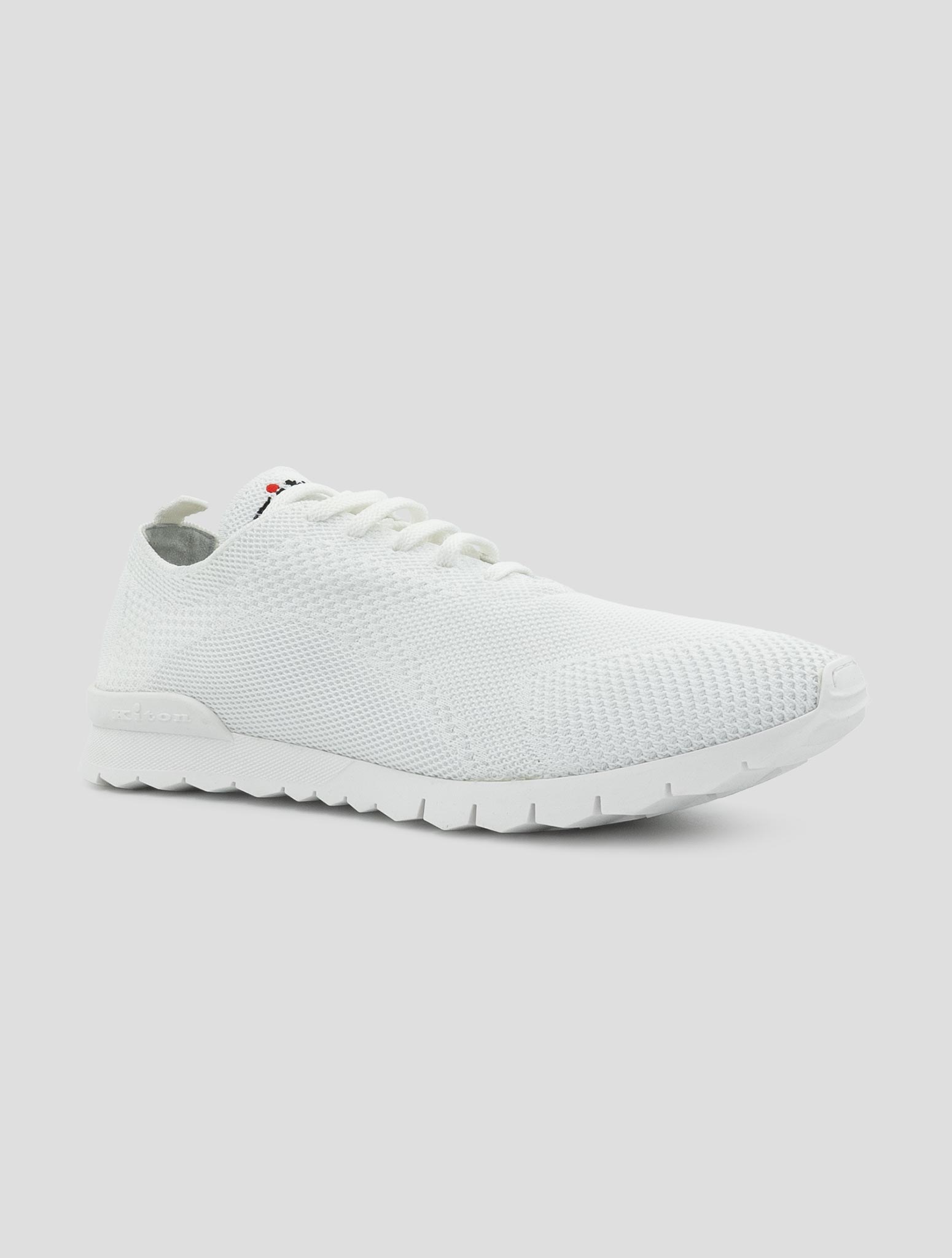 Kiton White Cotton Ea Sneakers